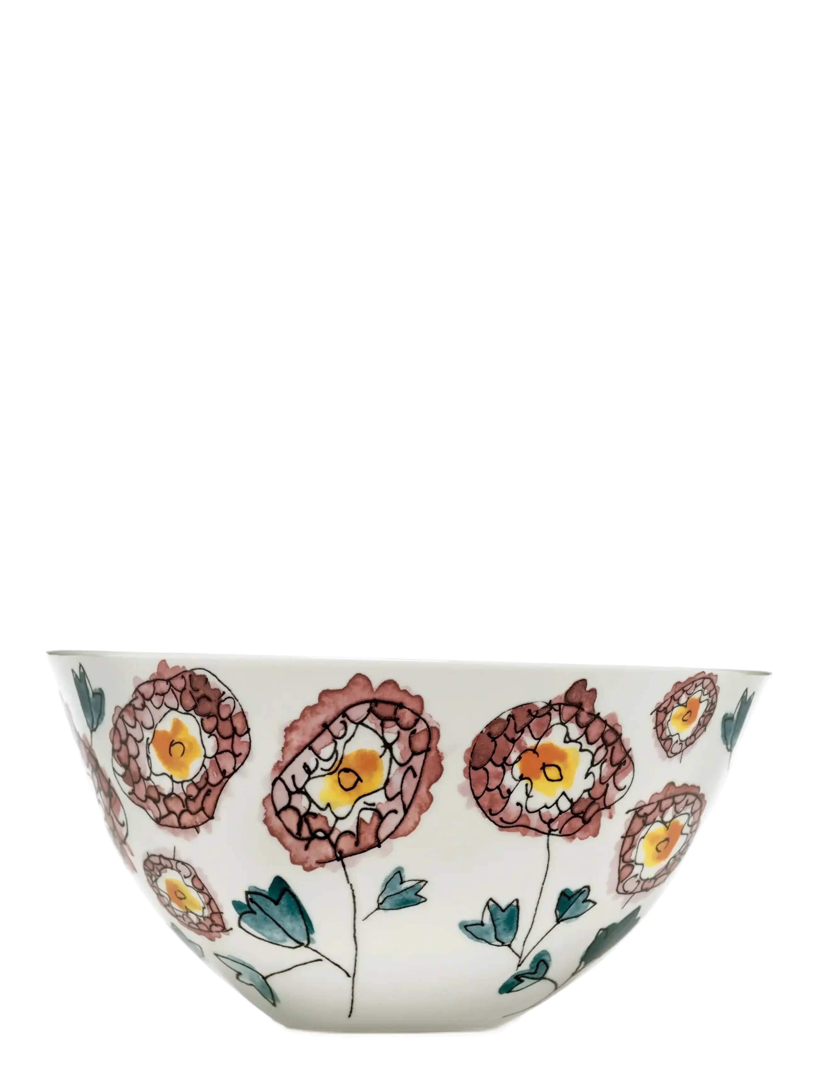 Serax - Serax Marni Midnight Flowers Serving Bowl L D25cm Anemone milk - servierschalen - red blue - 3