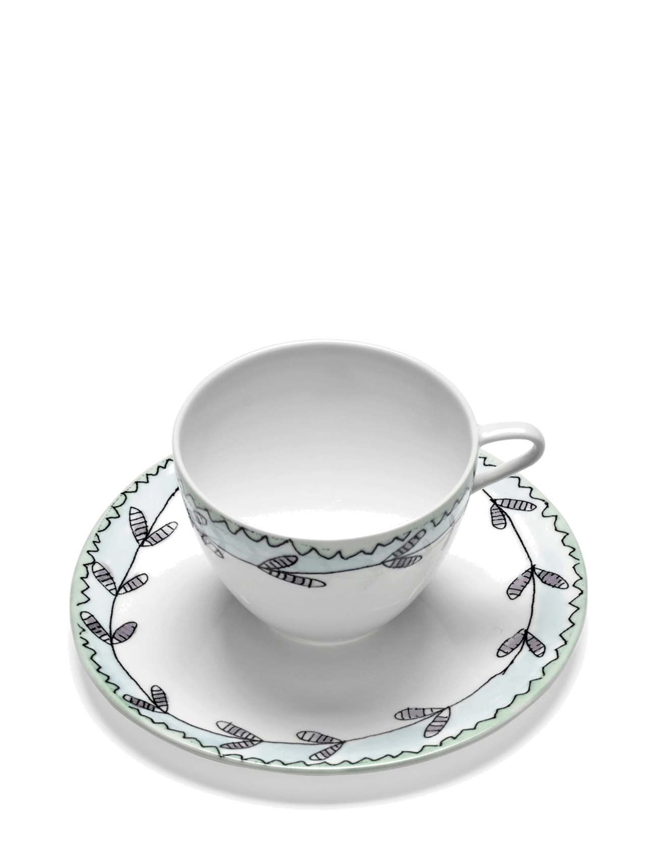 Serax - CAPPUCCINO CUP + SAUCER ANEMONE MILK MF set/2 - teetassen - pink blue - 2