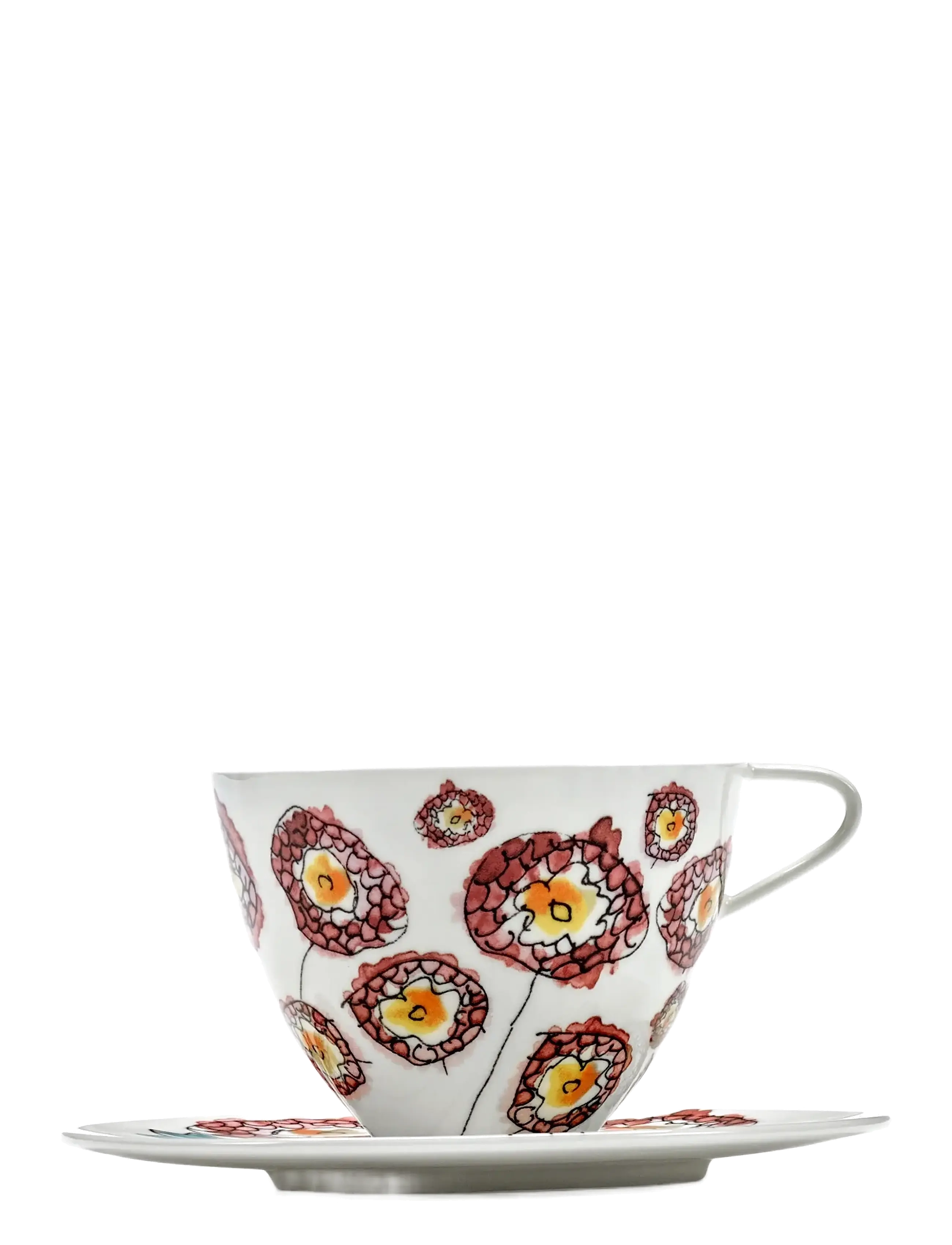 Serax - CAPPUCCINO CUP + SAUCER BLOSSOM MILK MF set/2 - tekopper - pink blue - 1