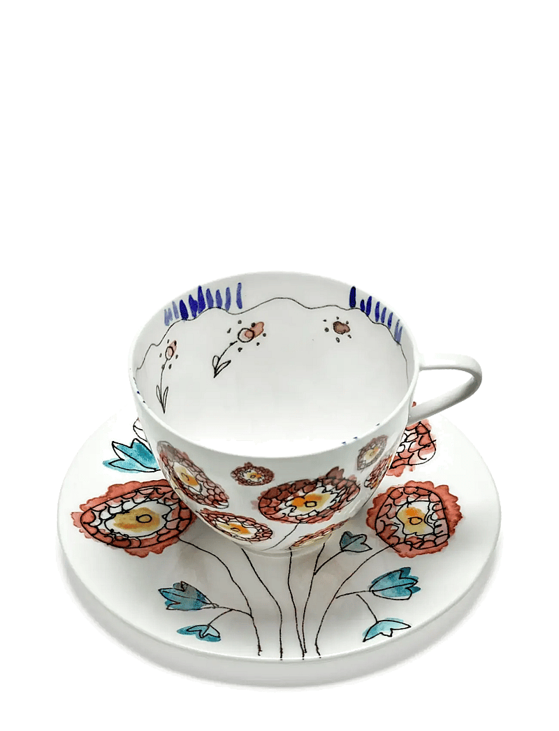 Serax - CAPPUCCINO CUP + SAUCER ANEMONE MILK MF set/2 - tekopper - pink blue - 2