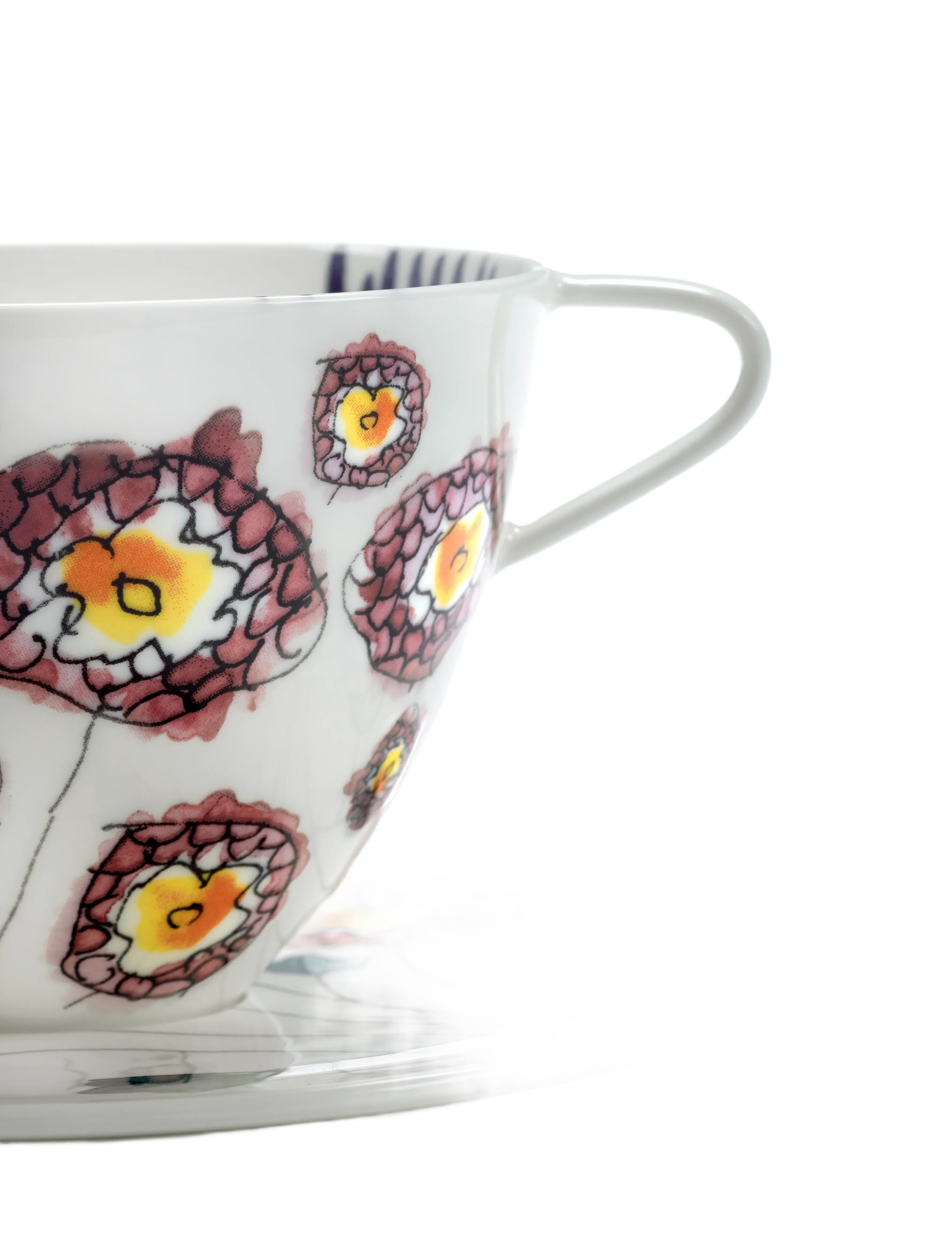 Serax - CAPPUCCINO CUP + SAUCER BLOSSOM MILK MF set/2 - tekopper - red blue - 3