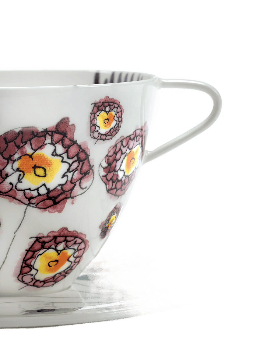 Serax - CAPPUCCINO CUP + SAUCER BLOSSOM MILK MF set/2 - tekopper - red blue - 3