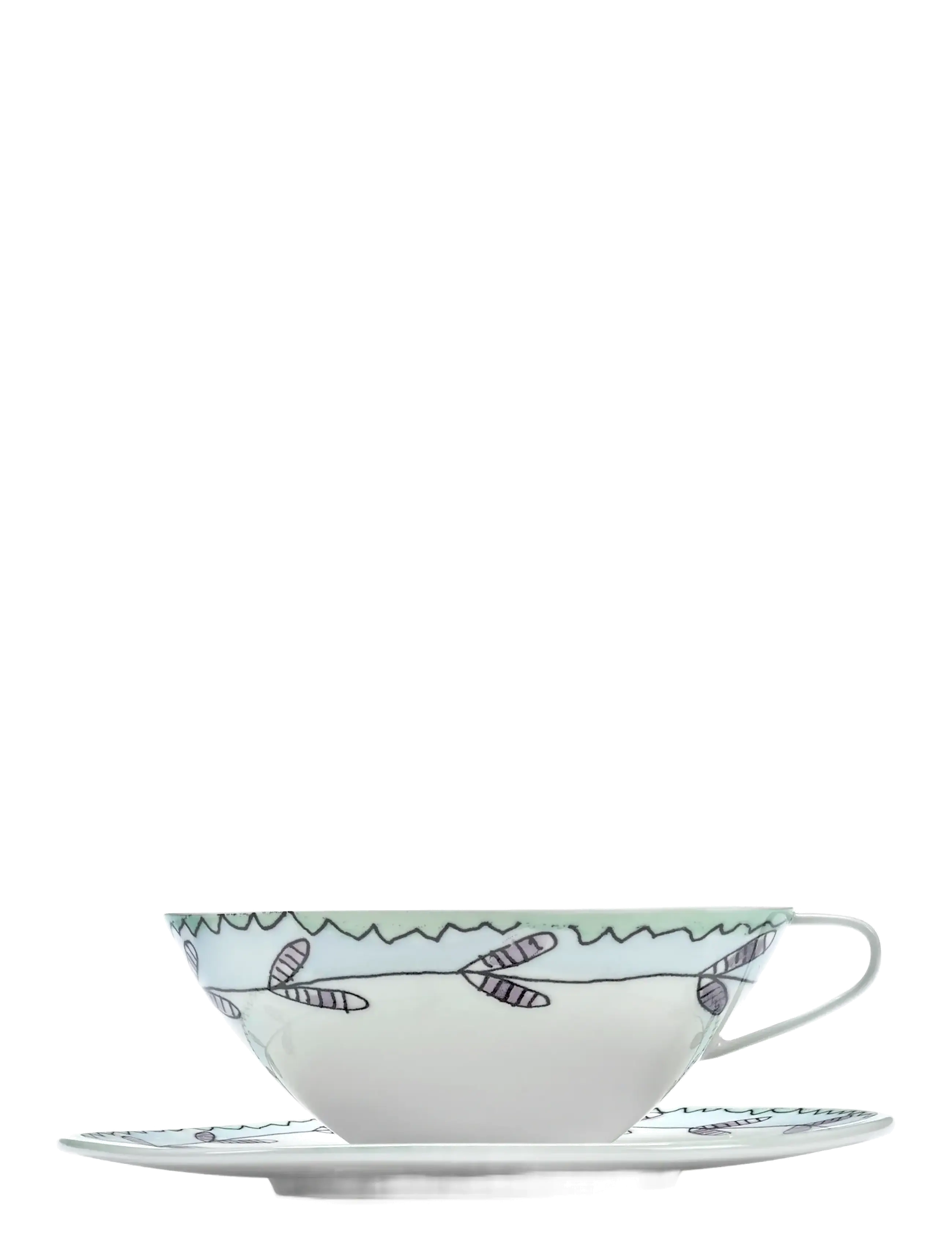 Serax - TEA CUP + SAUCER BLOSSOM MILK MF set/2 - tea cups - red blue - 2