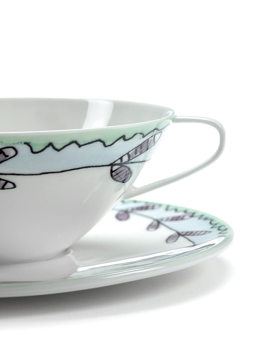 Serax - TEA CUP + SAUCER BLOSSOM MILK MF set/2 - teetassen - red blue - 3