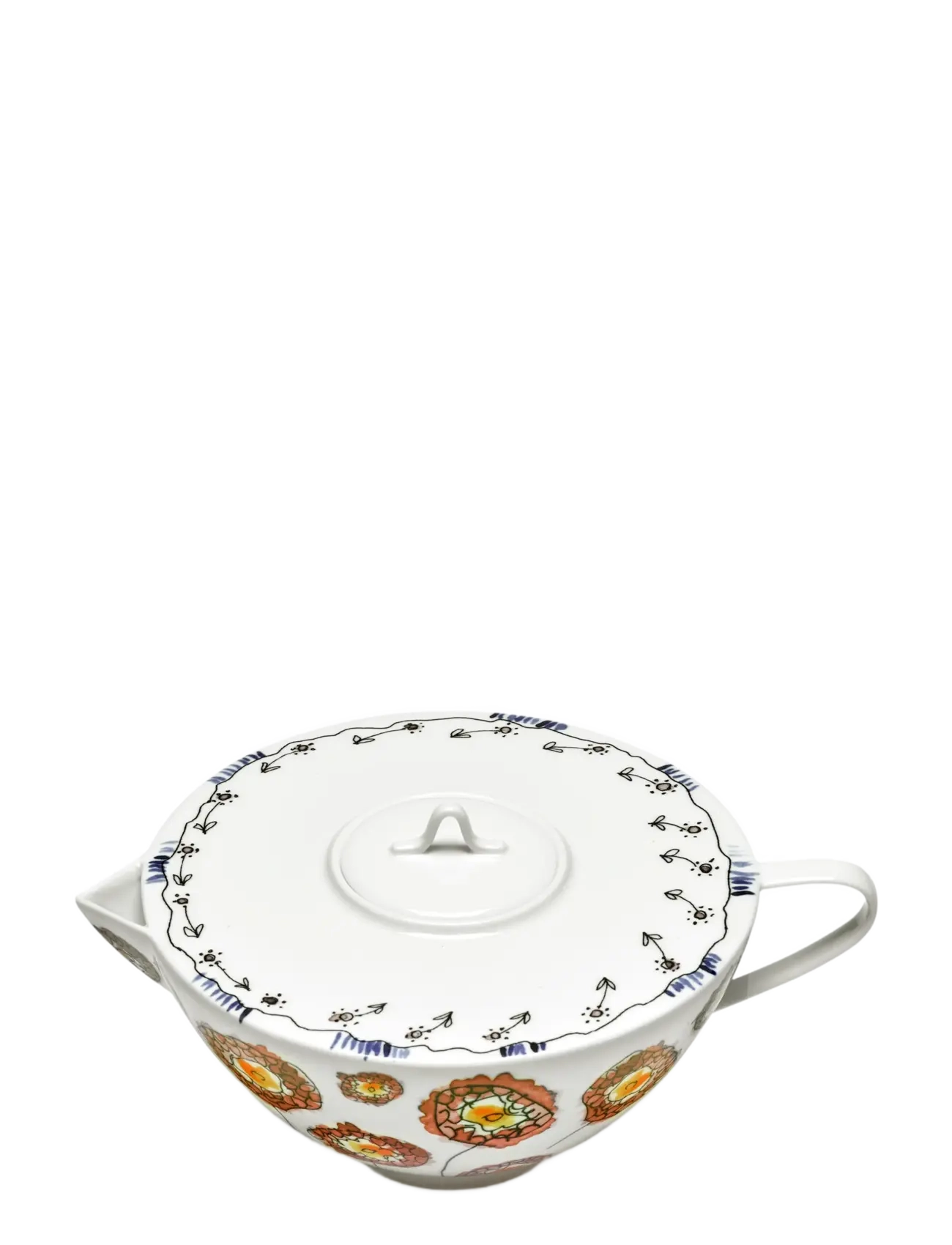 Serax Serax Marni Midnight Flowers Tea Pot D16cm Anemone milk - Serax - RED BLUE / white