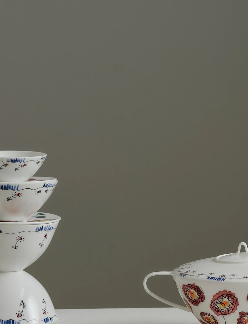 Serax - Serax Marni Midnight Flowers Tea Pot D16cm Anemone milk - teekannud - red blue - 4