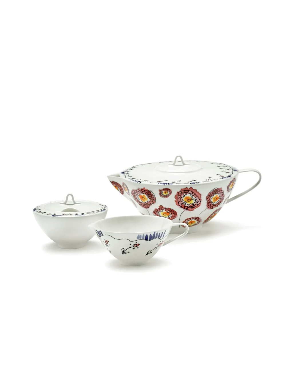 Serax - Serax Marni Midnight Flowers Jug Anemone D9.80cm Anemone milk - nach preis einkaufen - red blue - 3