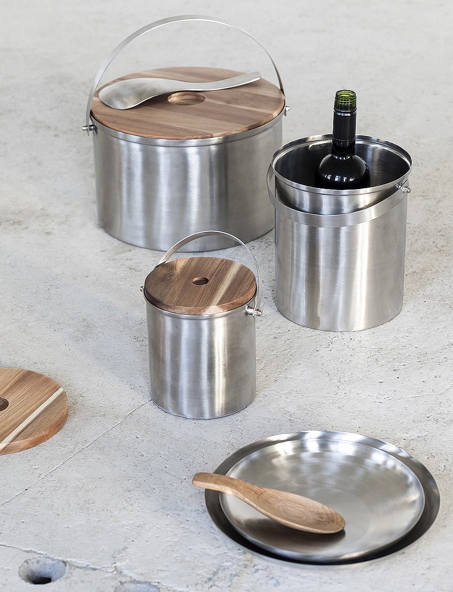 Serax - ICE BUCKET S BRUSHED STEEL - jää-ämbrid - steel grey - 0