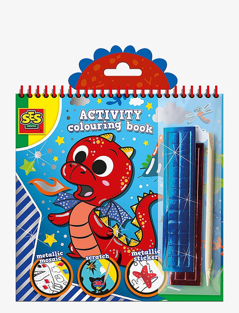 SES Creative - Activity colouring book metallic 3 in 1 - mal- & bastelbücher - blue - 0
