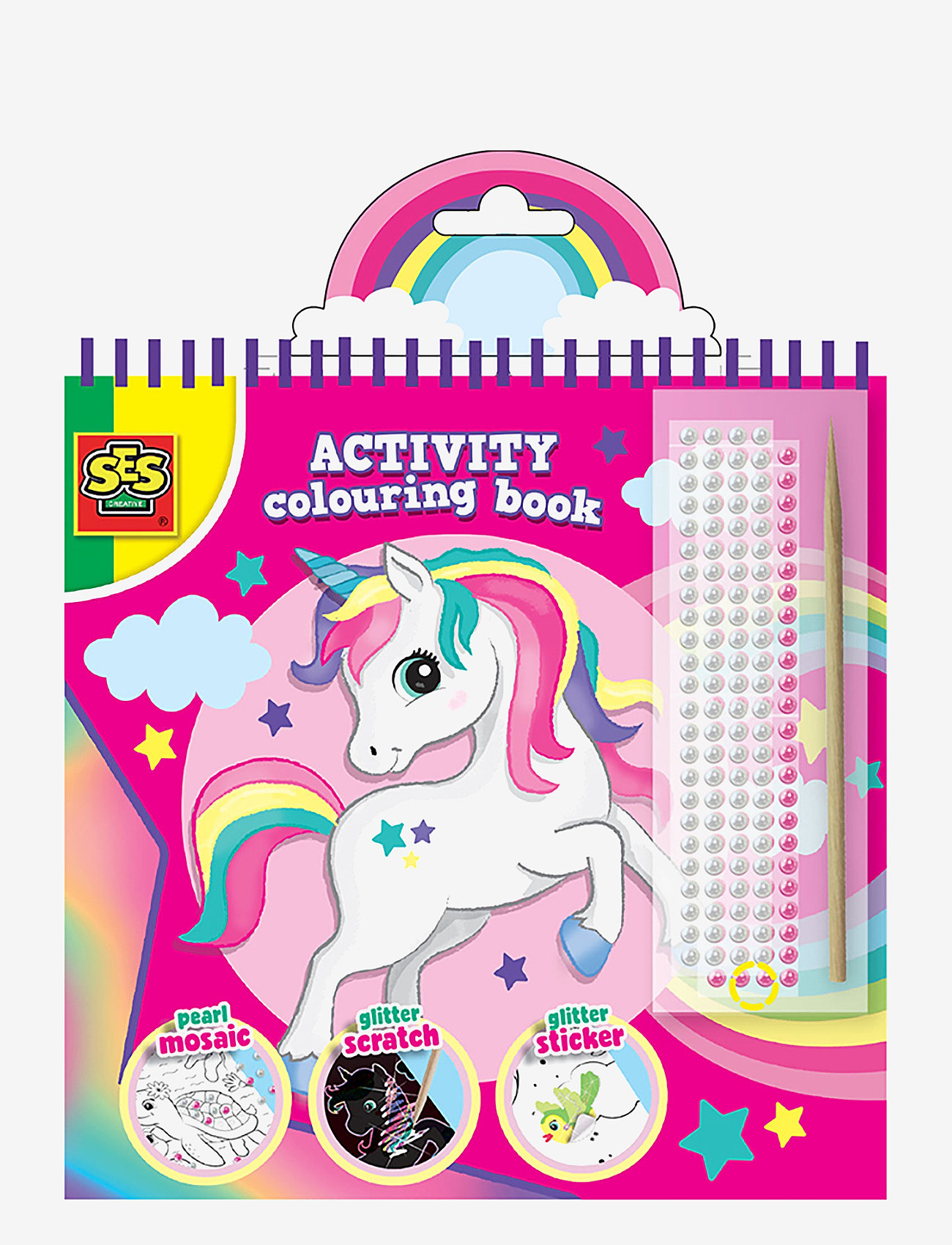 SES Creative - Activity Colouring Book - Glitter 3 in 1 - male- & kreabøger - pink - 0