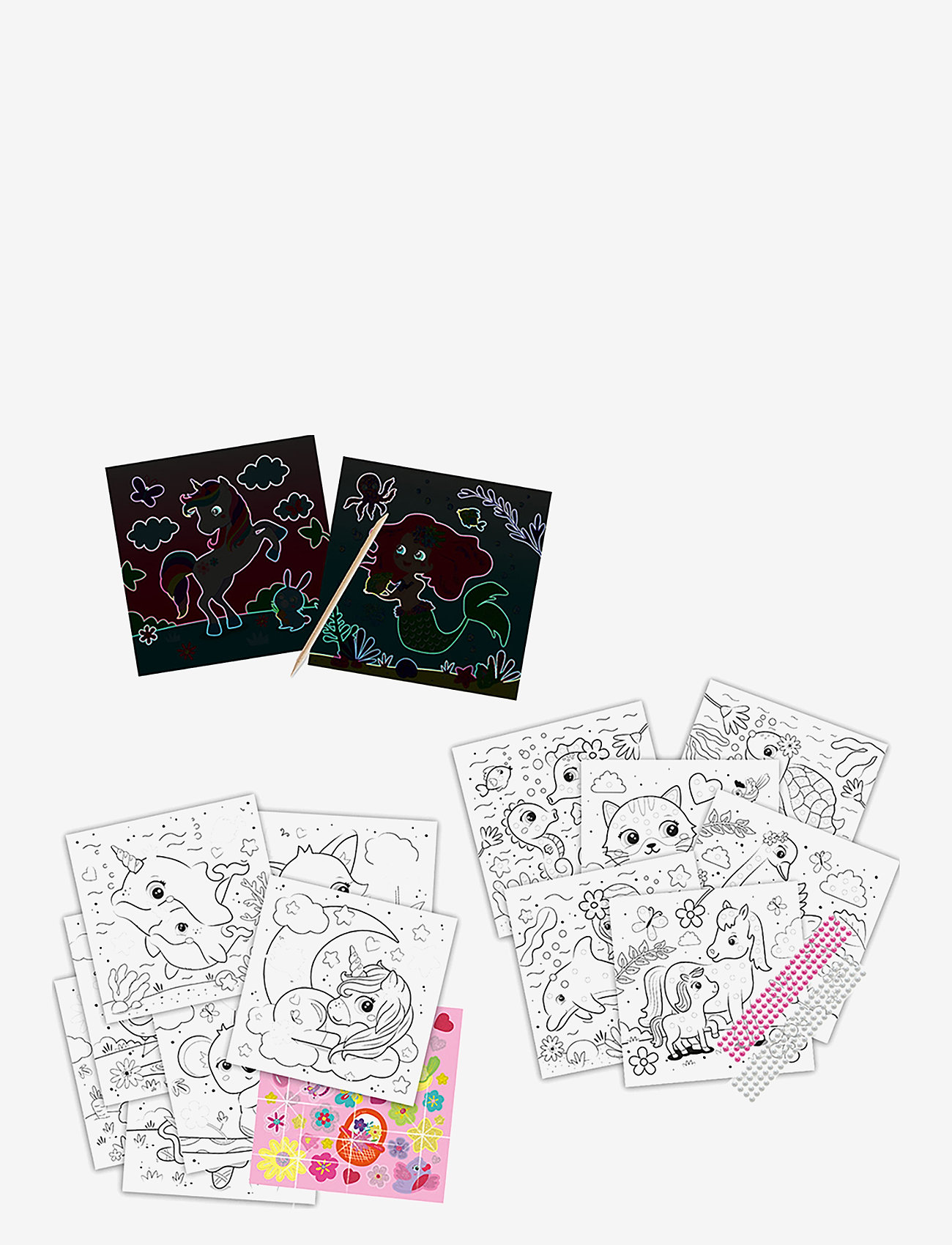SES Creative - Activity Colouring Book - Glitter 3 in 1 - male- & kreabøger - pink - 1