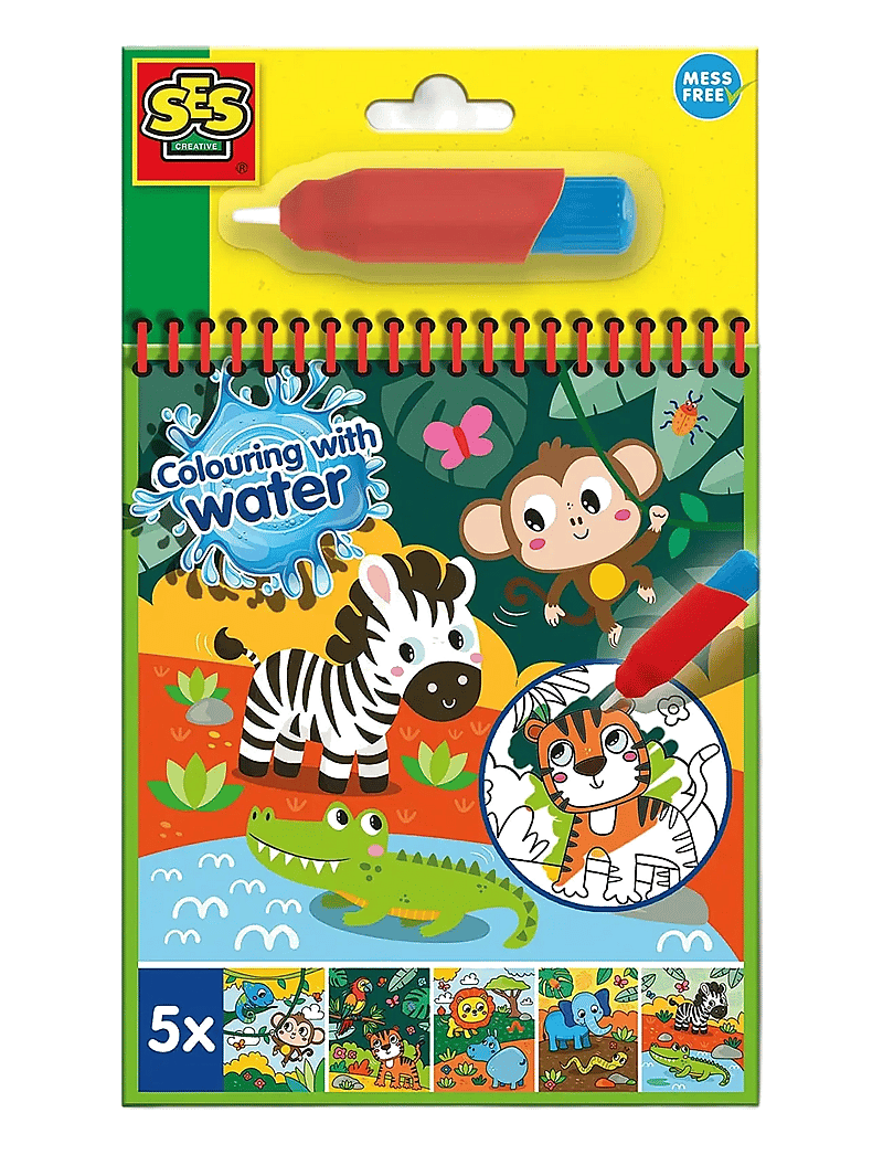 SES Creative - Colouring with Water - Safari Colouring Book - värvimis- & käsitööraamatud - multi - 1