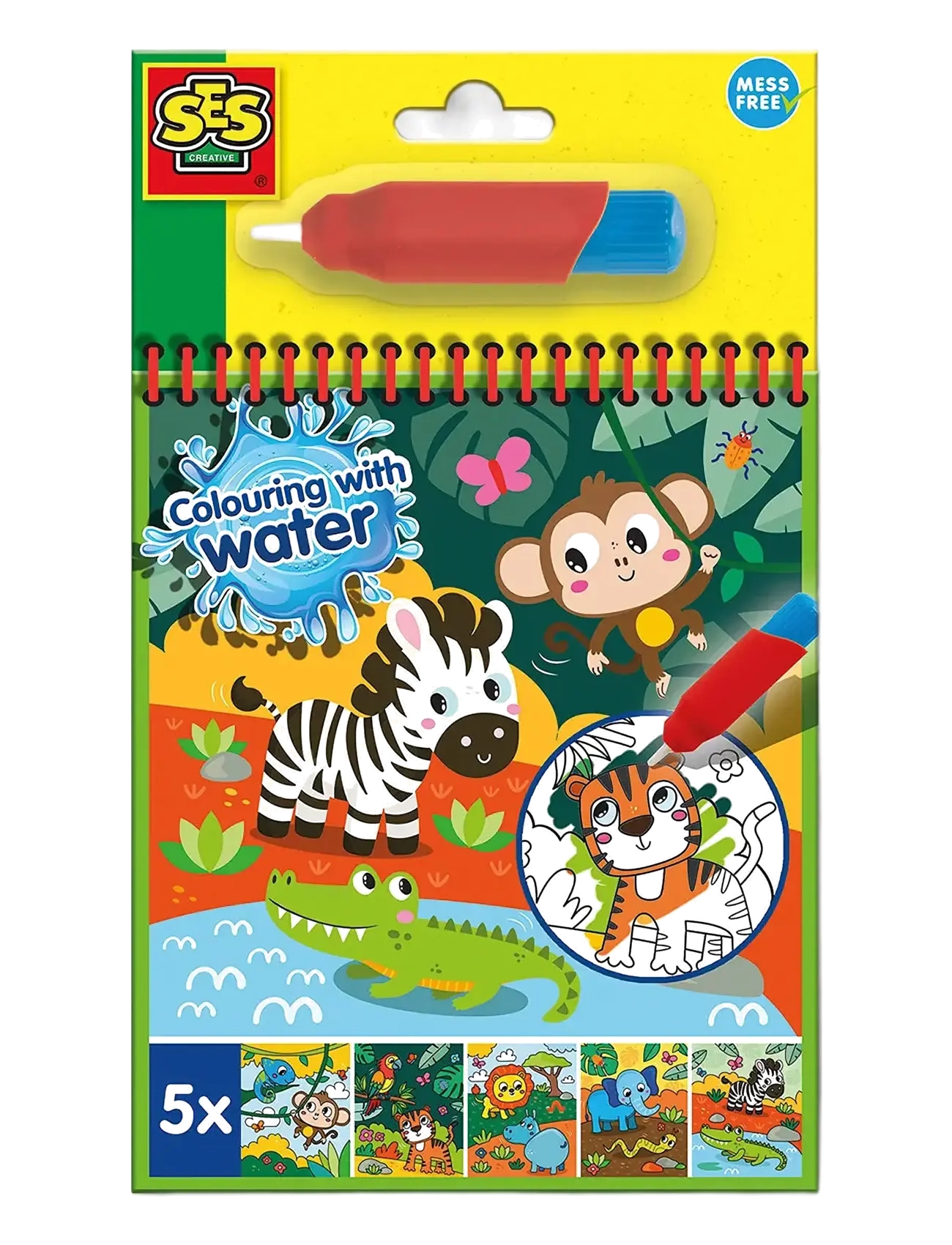 SES Creative Colouring with Water - Safari Colouring Book - Joonistamine - MULTI / multi