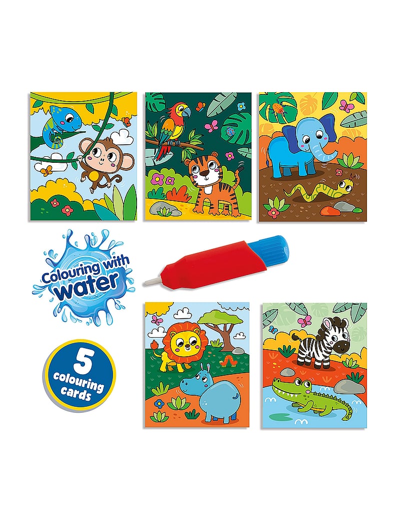 SES Creative - Colouring with Water - Safari Colouring Book - värvimis- & käsitööraamatud - multi - 0