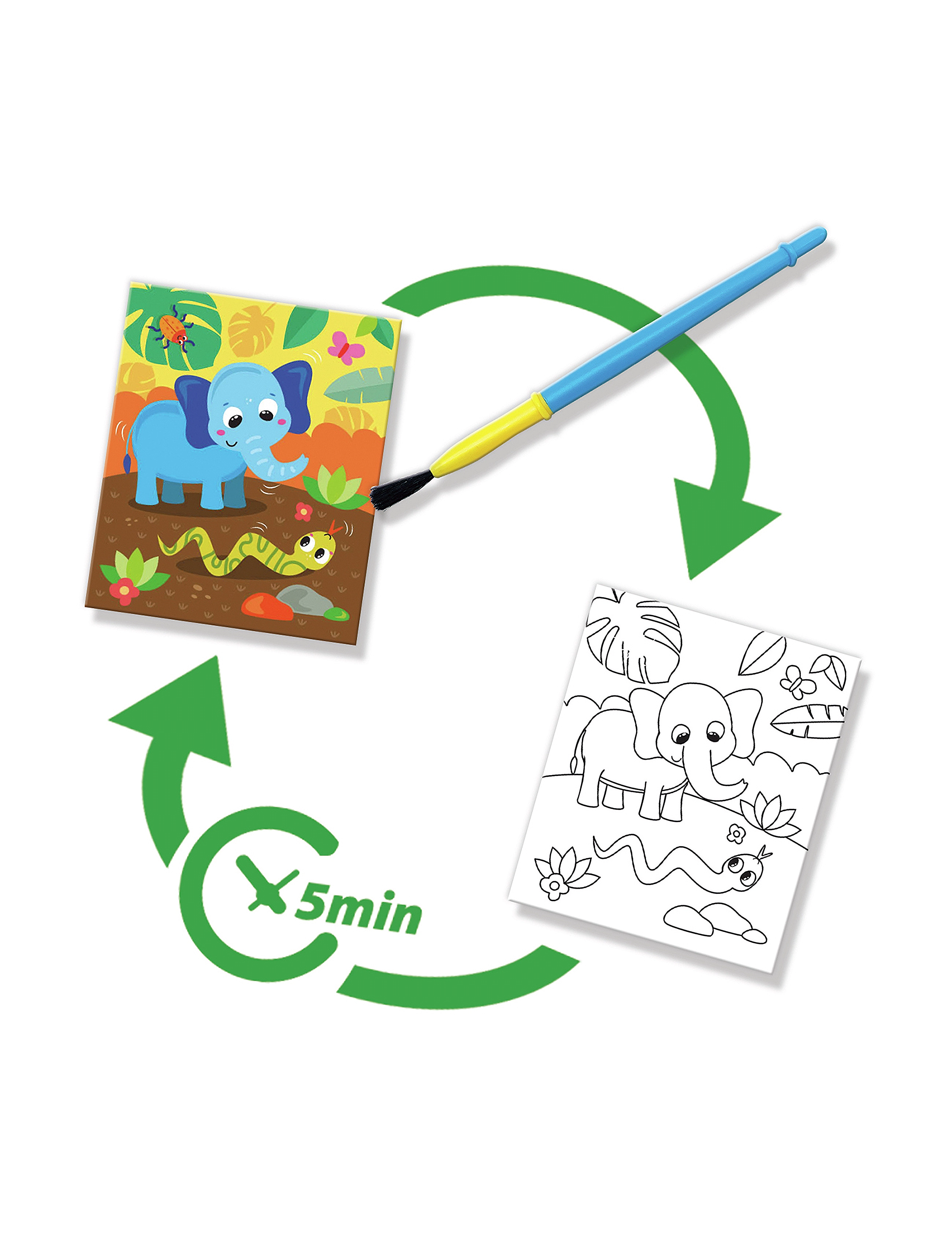 SES Creative - Colouring with Water - Safari Colouring Book - livre de coloriage - multi - 2