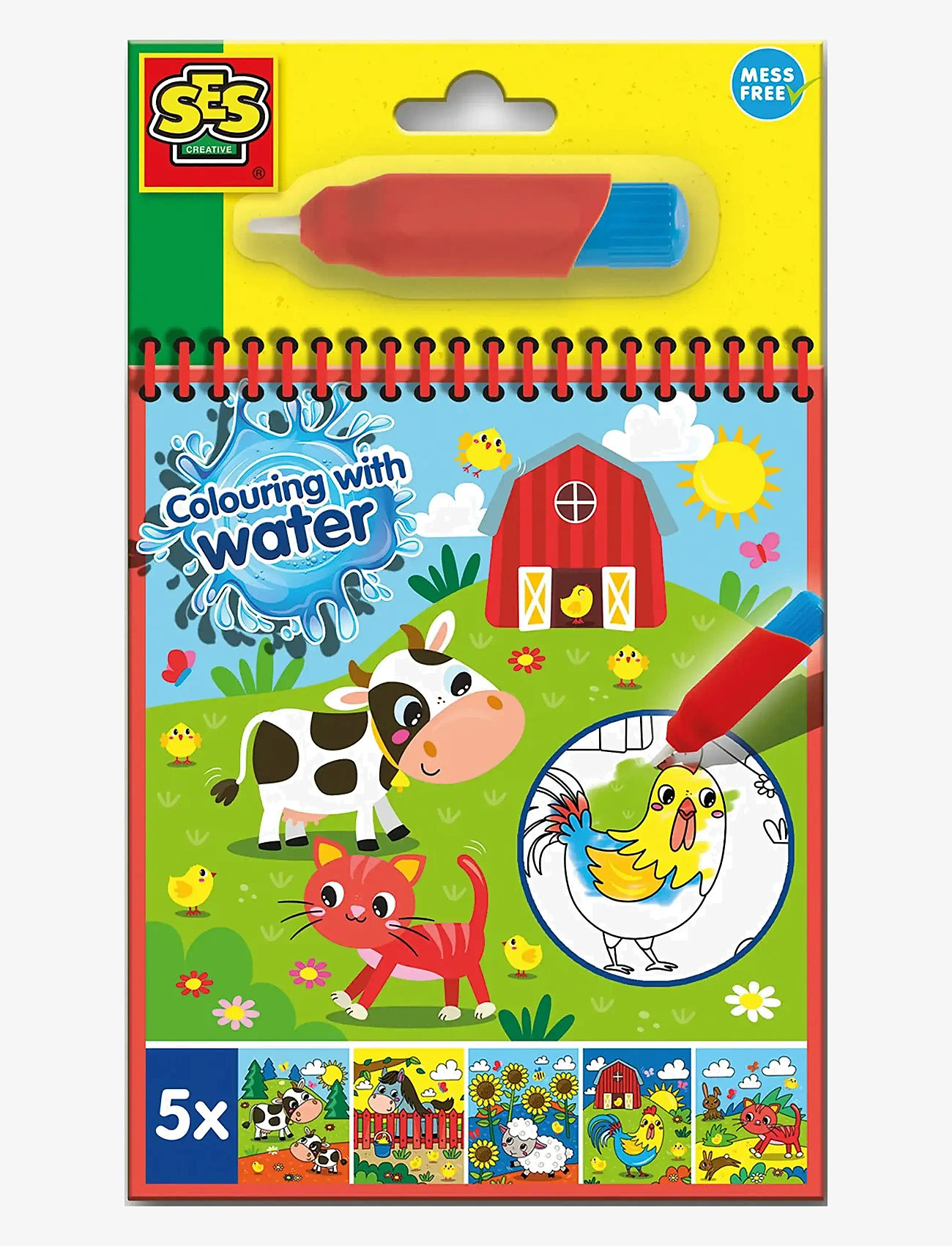 SES Creative - Colouring with Water - Farm Colouring Book - spalvinimo & rankdarbių knygos - multi - 1