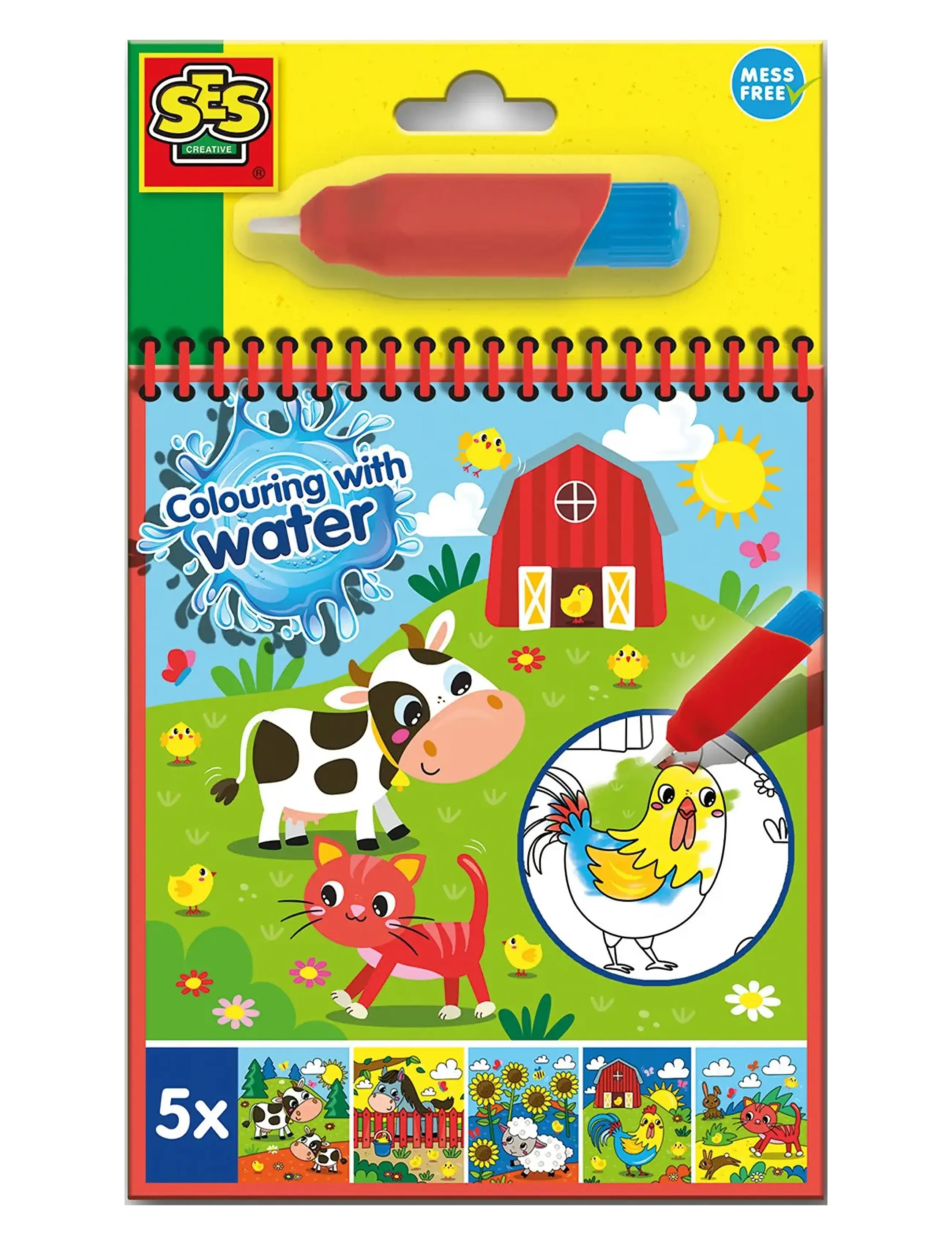SES Creative Colouring with Water - Farm Colouring Book - Rita & Pyssla - MULTI / multi