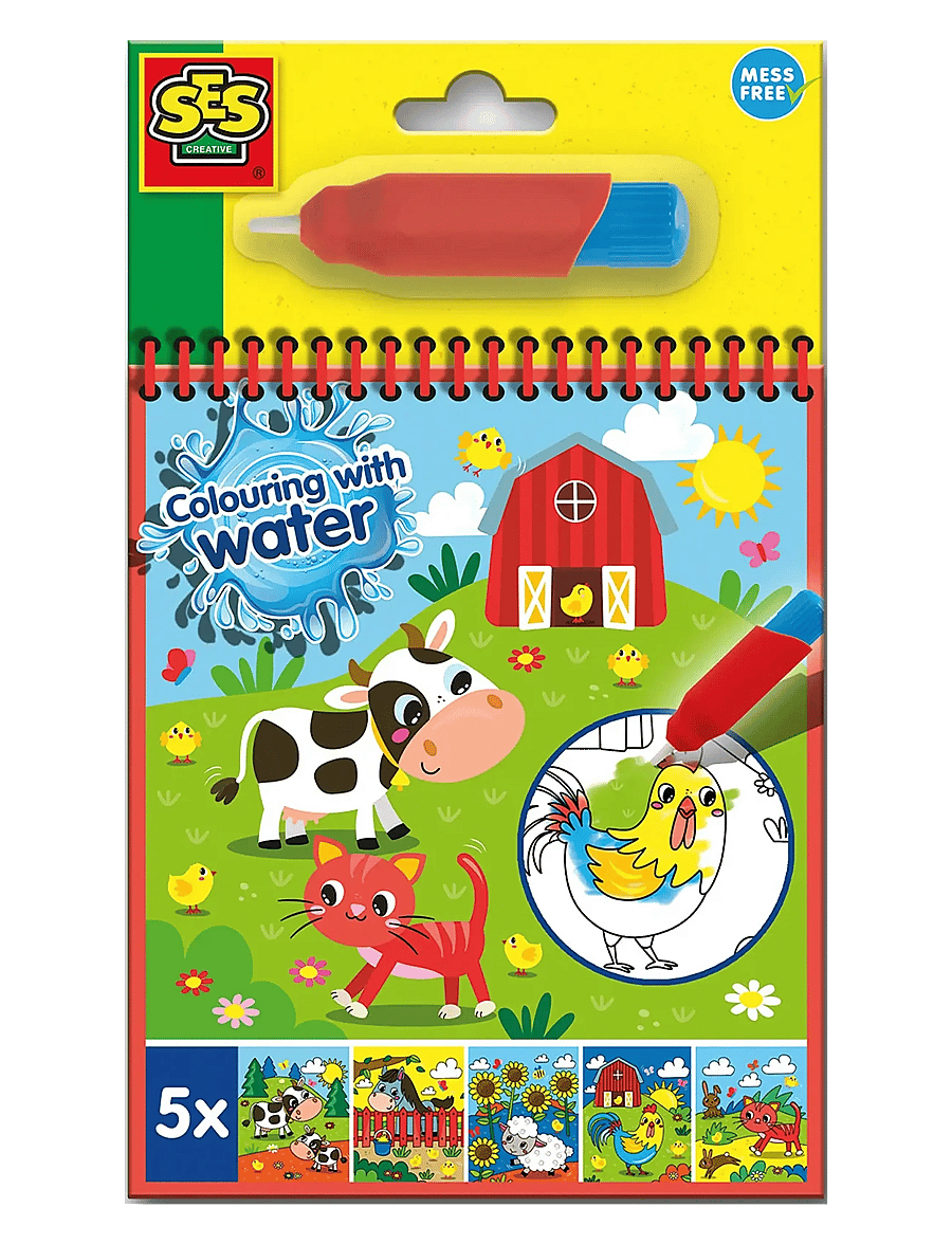 SES Creative - Colouring with Water - Farm Colouring Book - mal- & bastelbücher - multi - 1