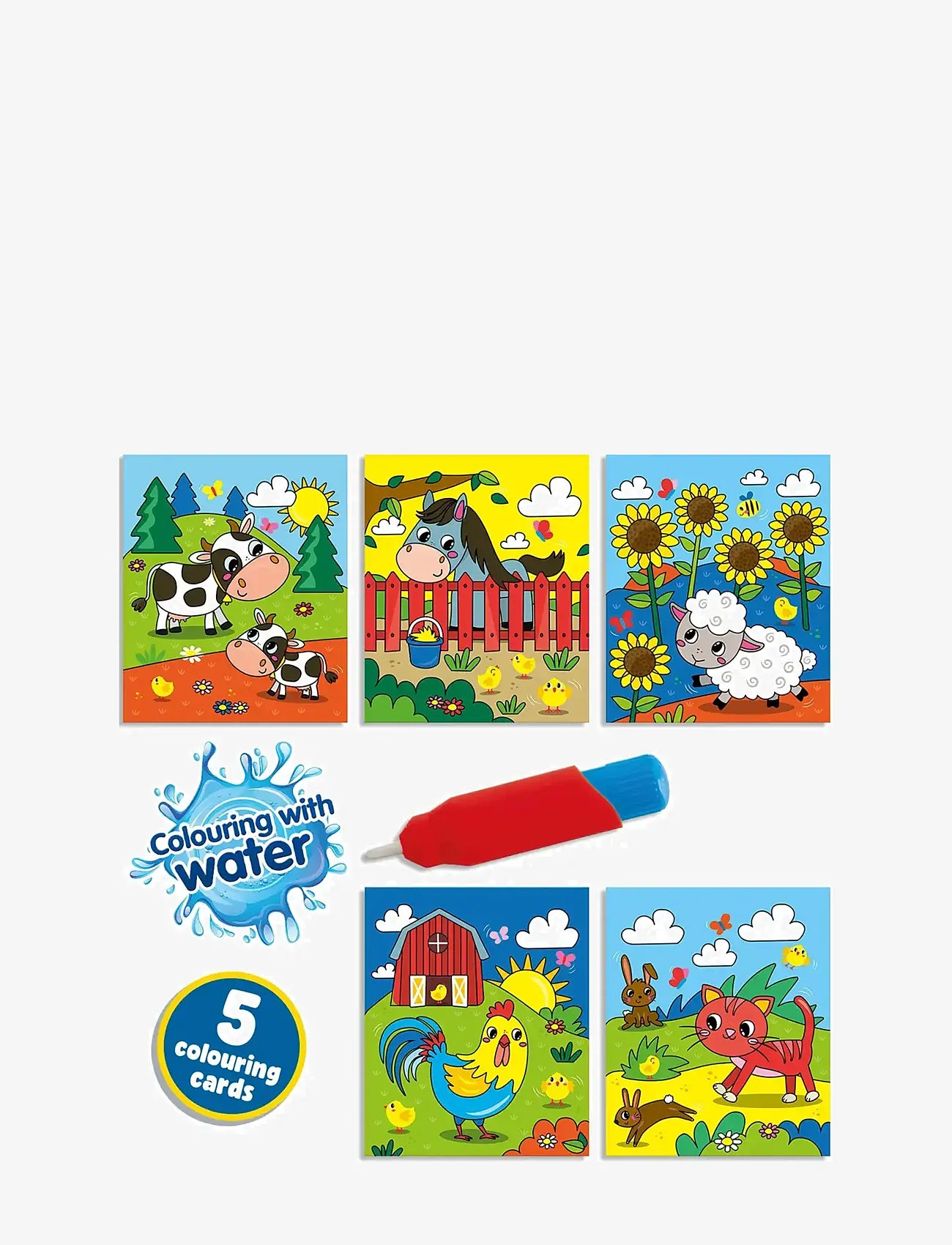 SES Creative - Colouring with Water - Farm Colouring Book - spalvinimo & rankdarbių knygos - multi - 2