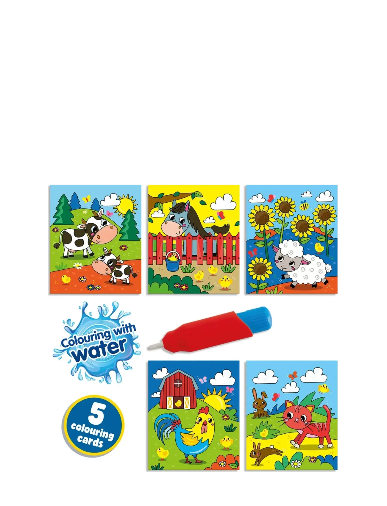 SES Creative - Colouring with Water - Farm Colouring Book - mal- & bastelbücher - multi - 2