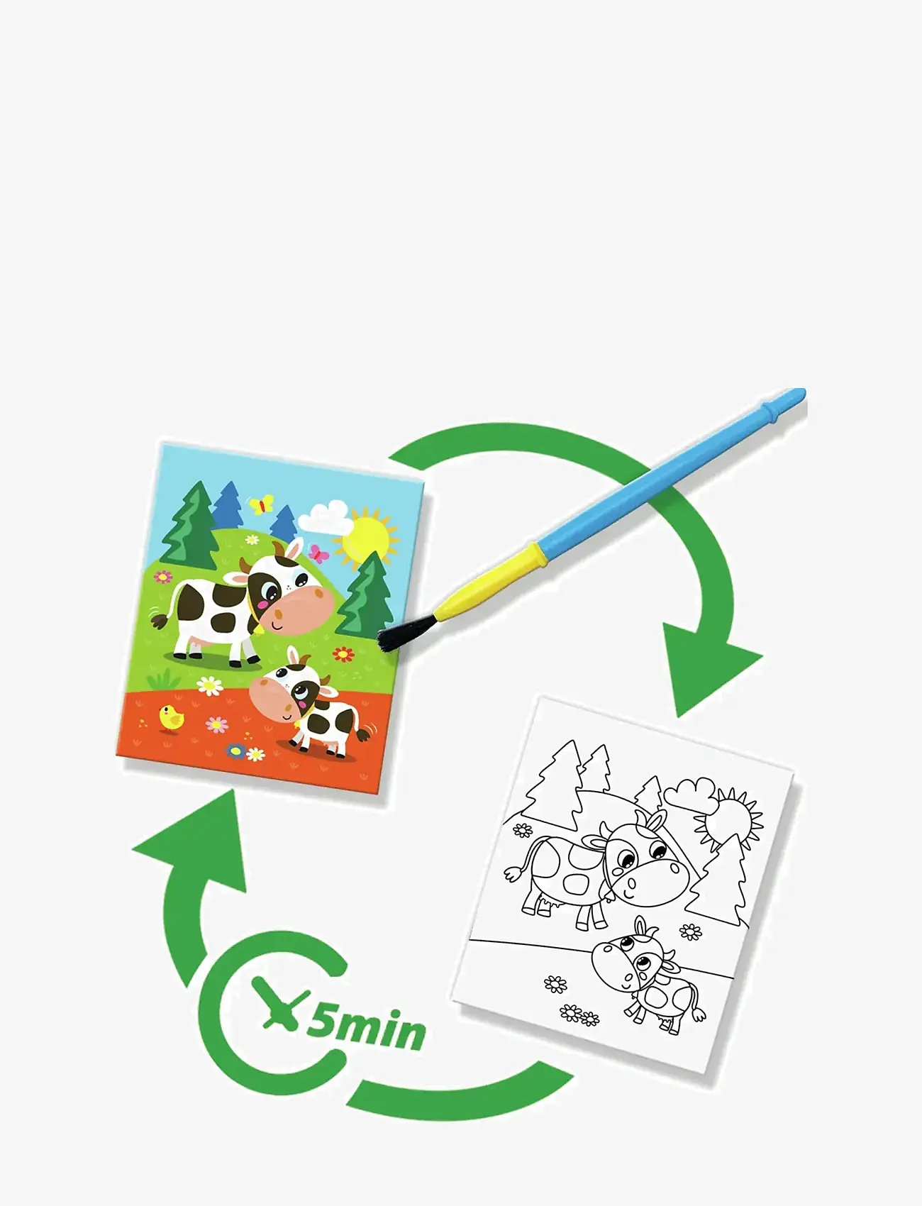 SES Creative - Colouring with Water - Farm Colouring Book - spalvinimo & rankdarbių knygos - multi - 3