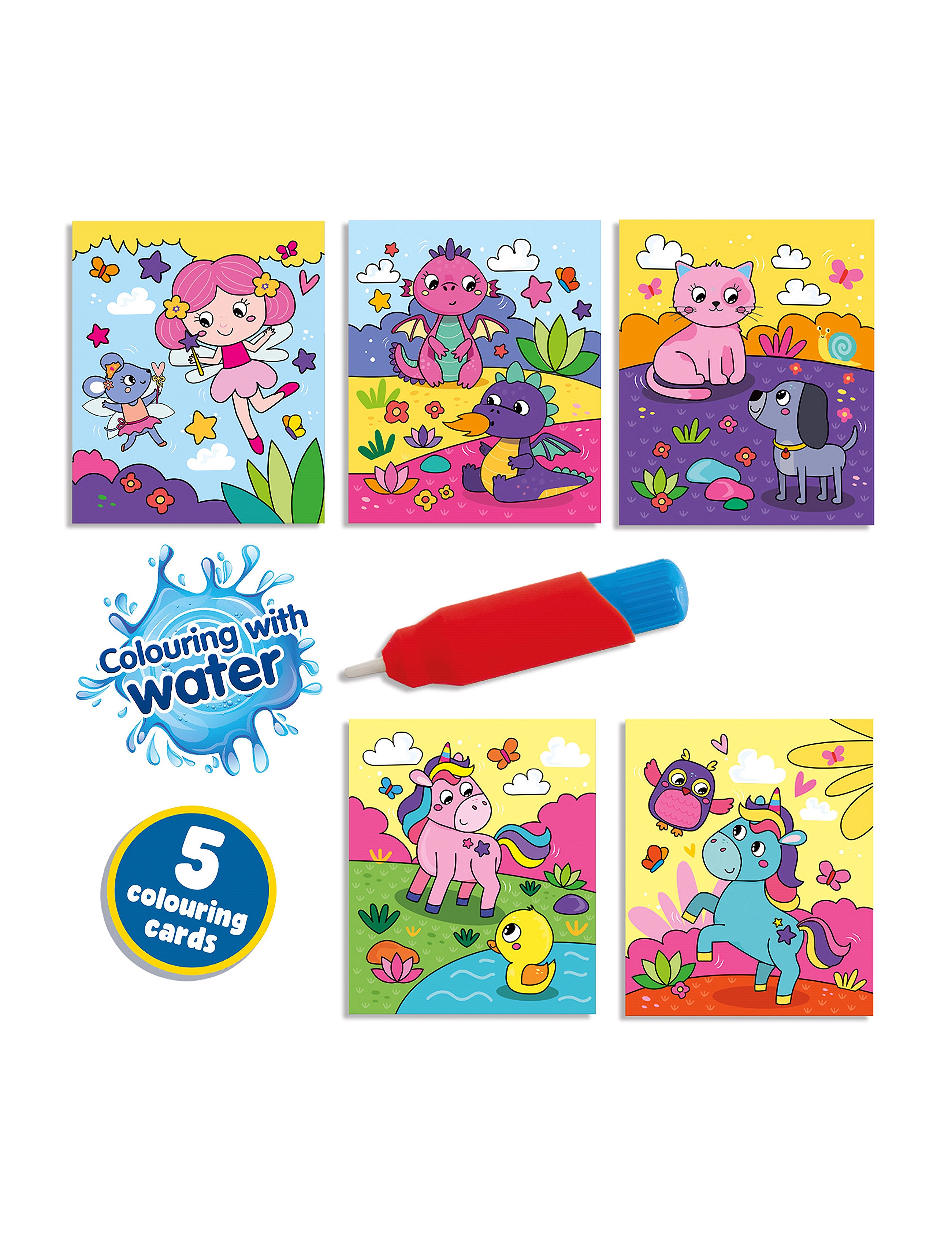 SES Creative Colouring With Water Fantasy Colouring Book, Børn, Coloring & Craft Books, Multi/mønstret, Str: ONE SIZE