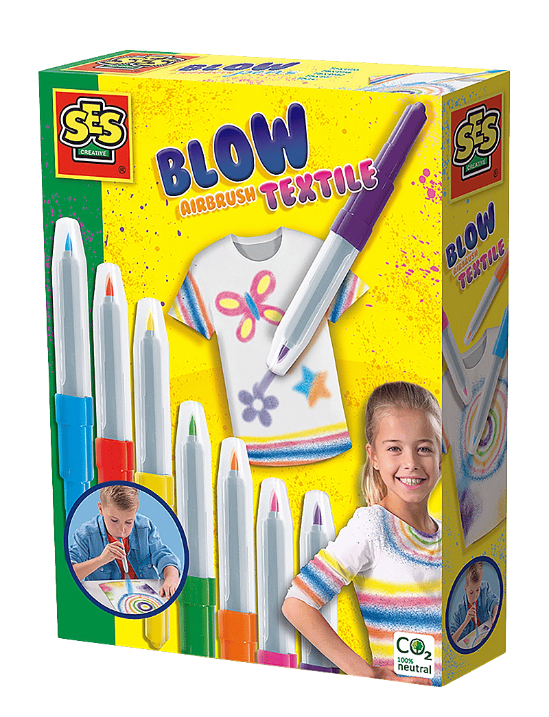 SES Creative - Blow Pens - Airbrush Textile - käsitöökomplekt - multi - 0