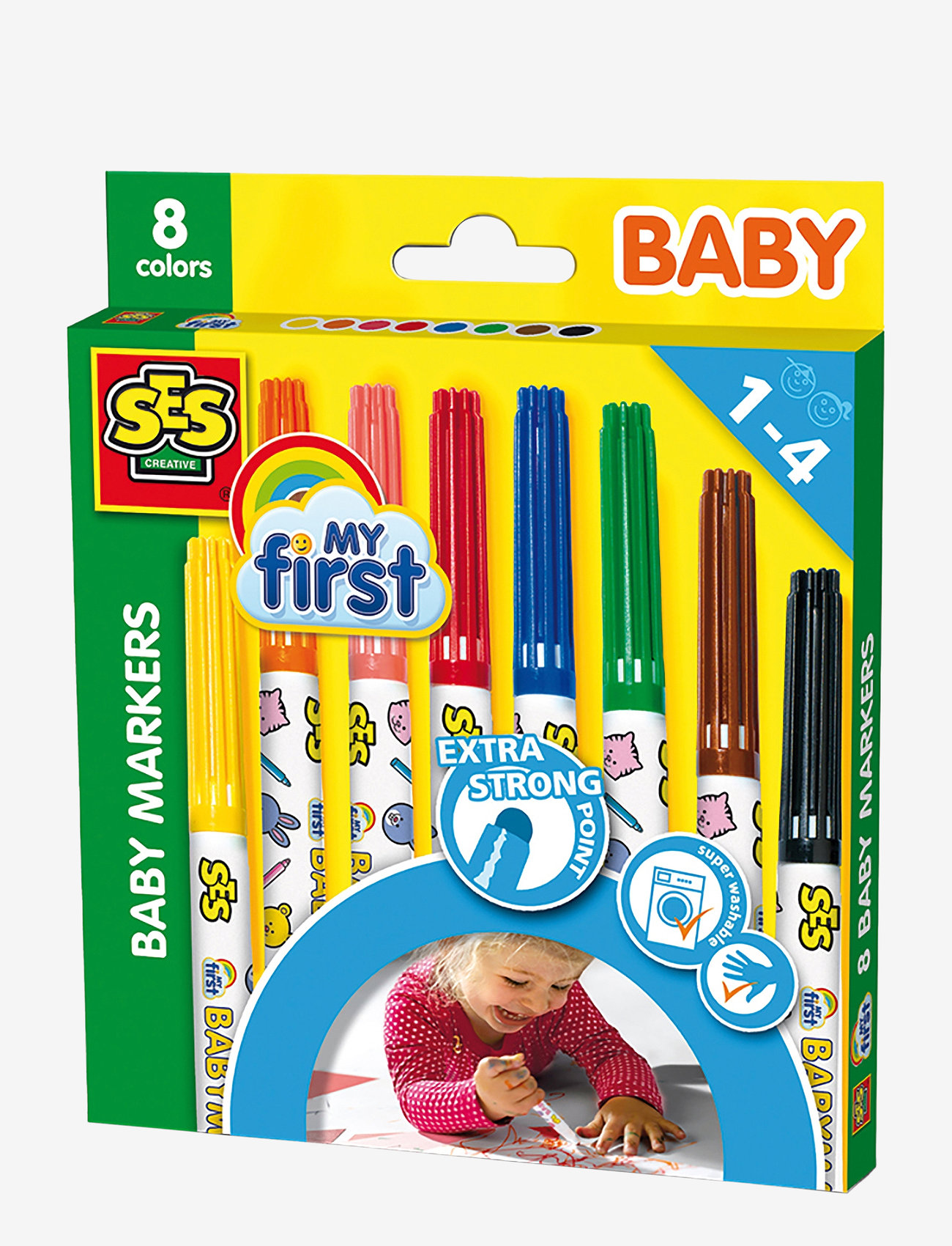 SES Creative - Baby markers - 8 colours - pliiatsid - multi - 0