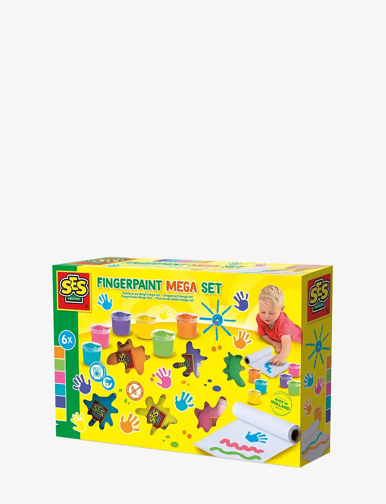 SES Creative - Fingerpaint Mega Set 6x110ml - maling - multi - 1