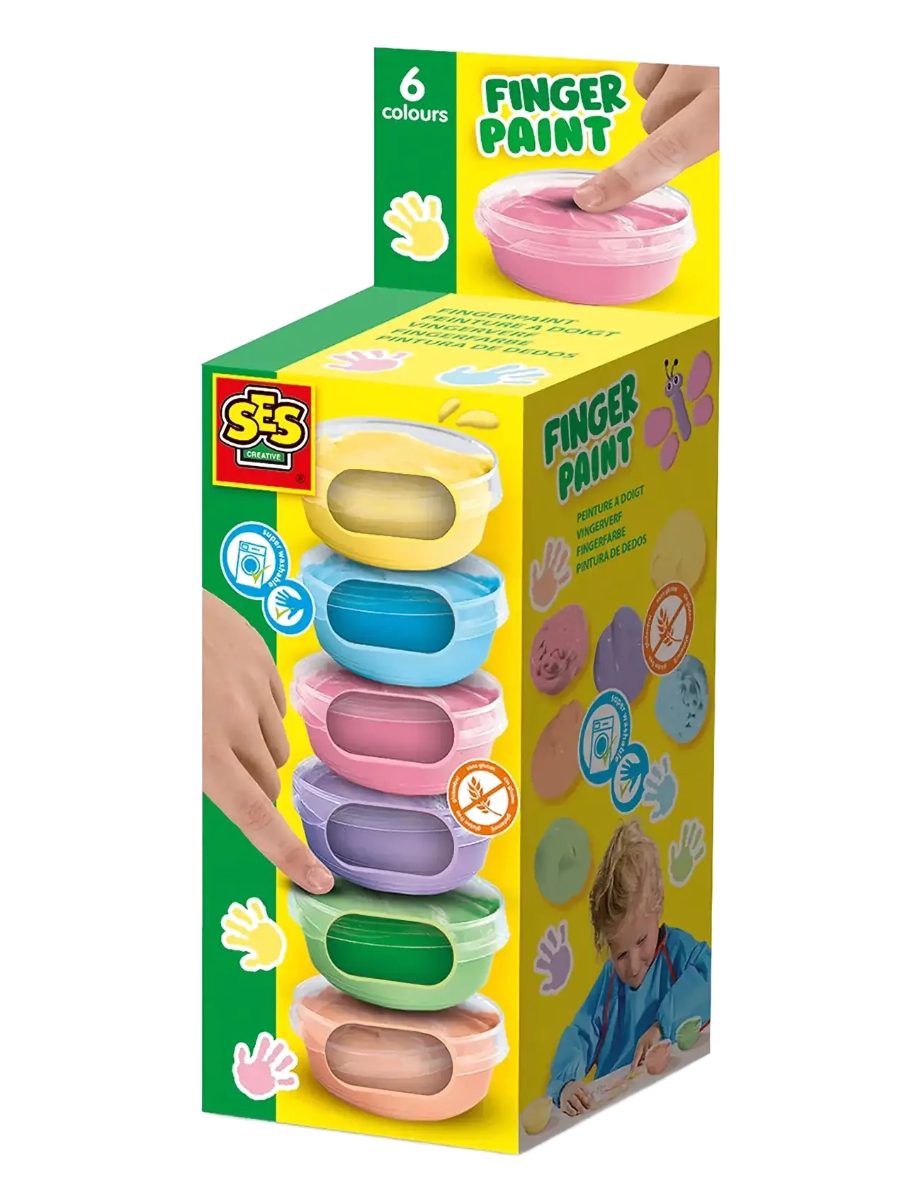 SES Creative Fingerpaint Pastel 6x45ml - Joonistamine - MULTI / multi