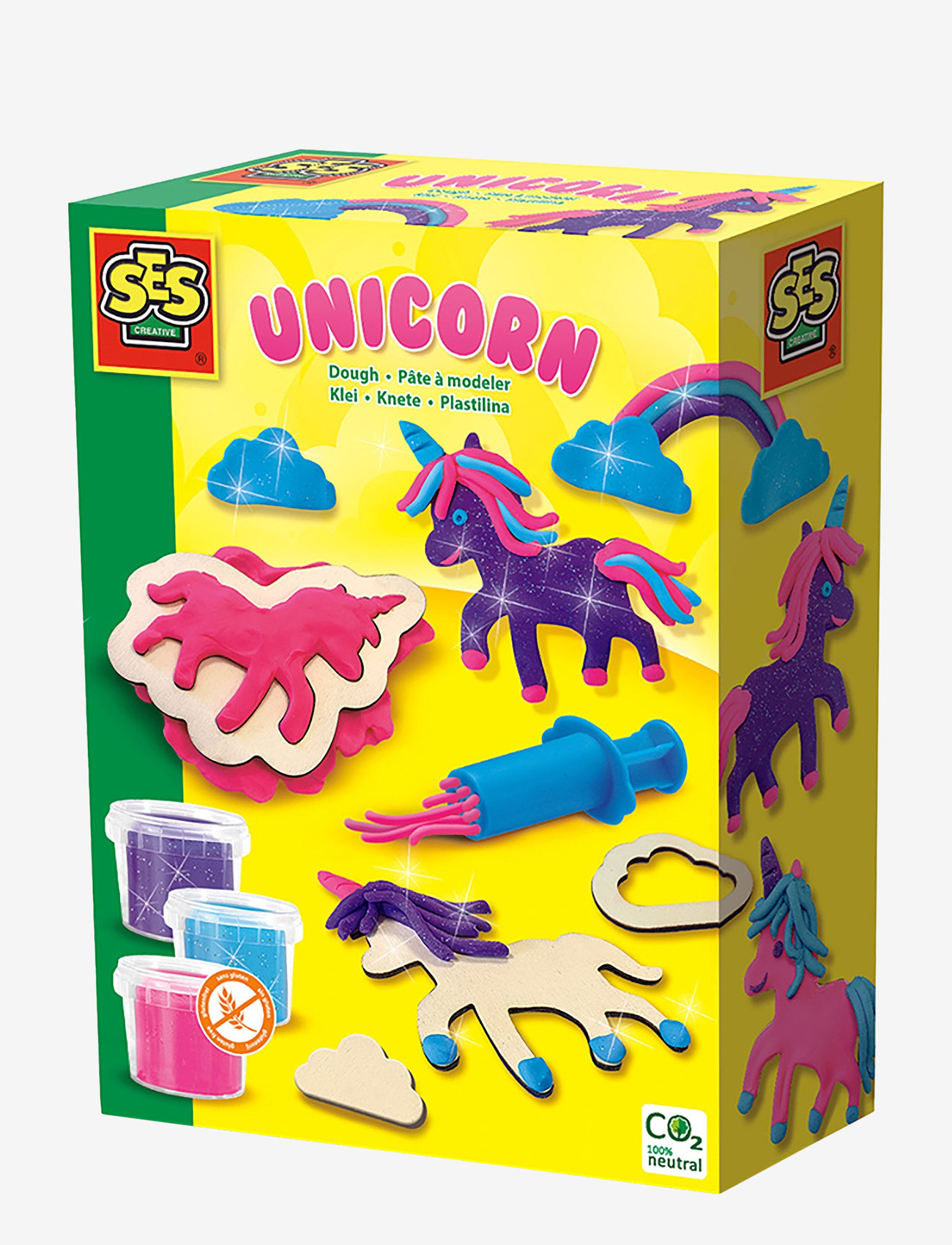 SES Creative - Dough - Unicorn Neon Glitter - spielknete - multi - 0