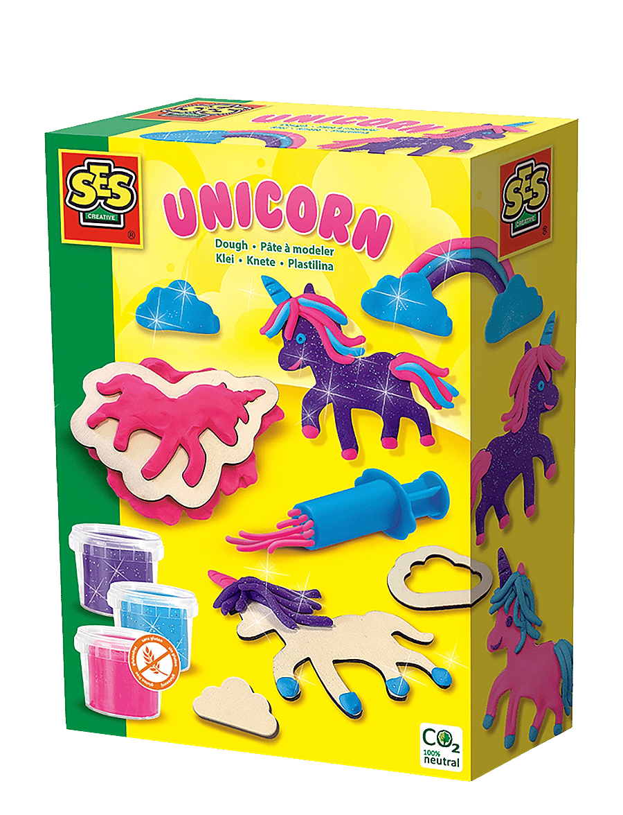 SES Creative - Dough - Unicorn Neon Glitter - spielknete - multi - 0