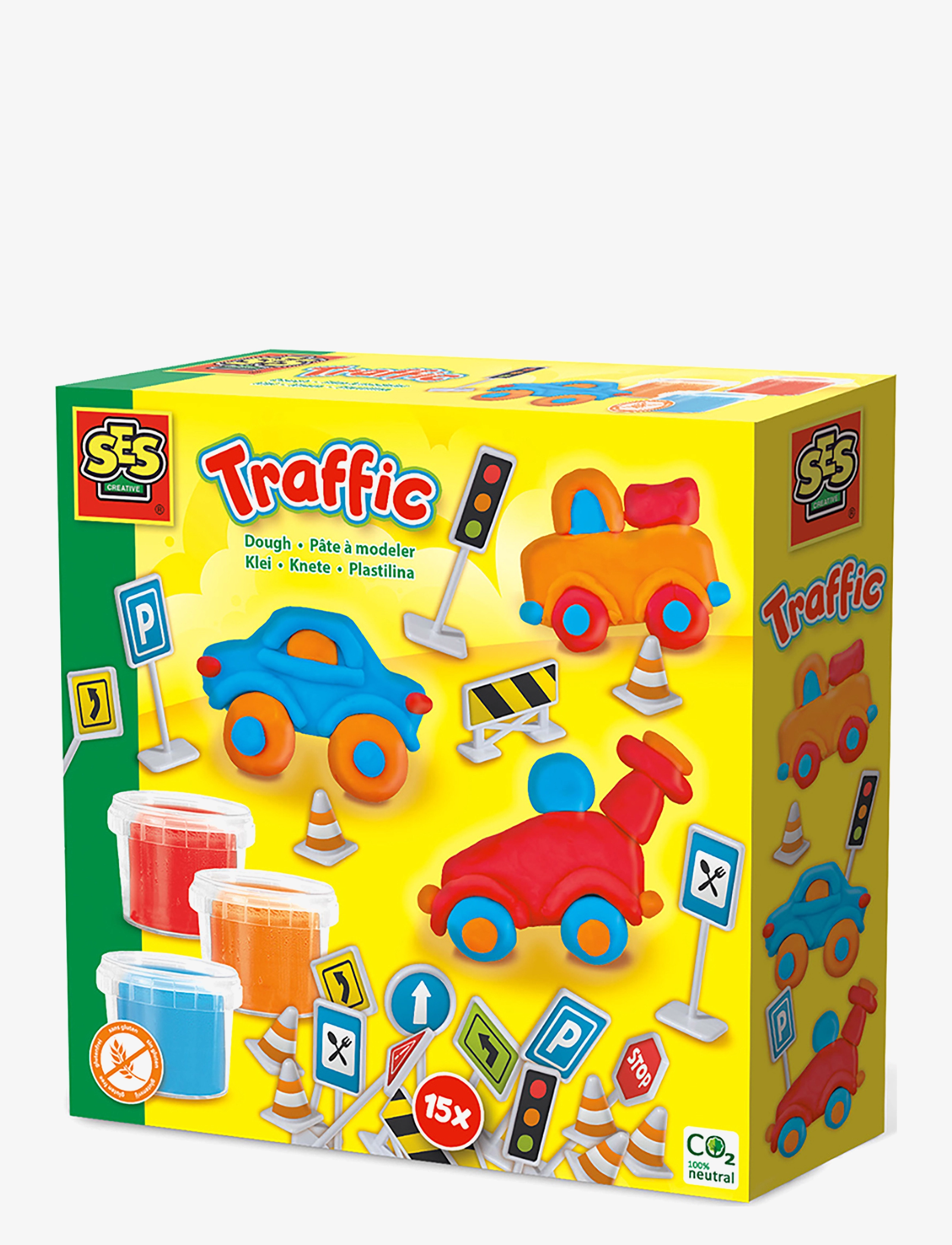 SES Creative Dough Traffic, One Size, Craft, Mehrfarbig/gemustert - Play Dough, Kinder