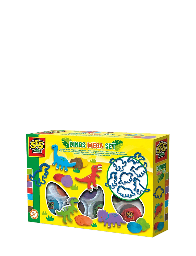 SES Creative - Dough - Dino Mega Set with Cutters - spielknete - multi - 1