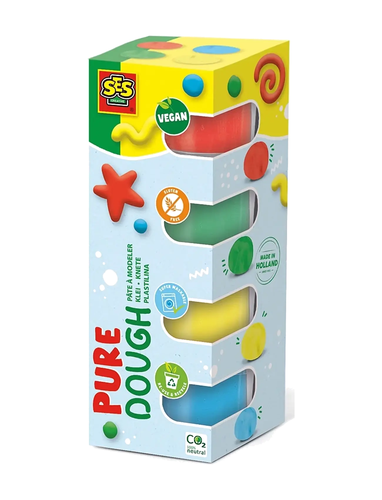 SES Creative Dough Feel Good Pure, One Size, Craft, Blau - Play Dough, Kinder