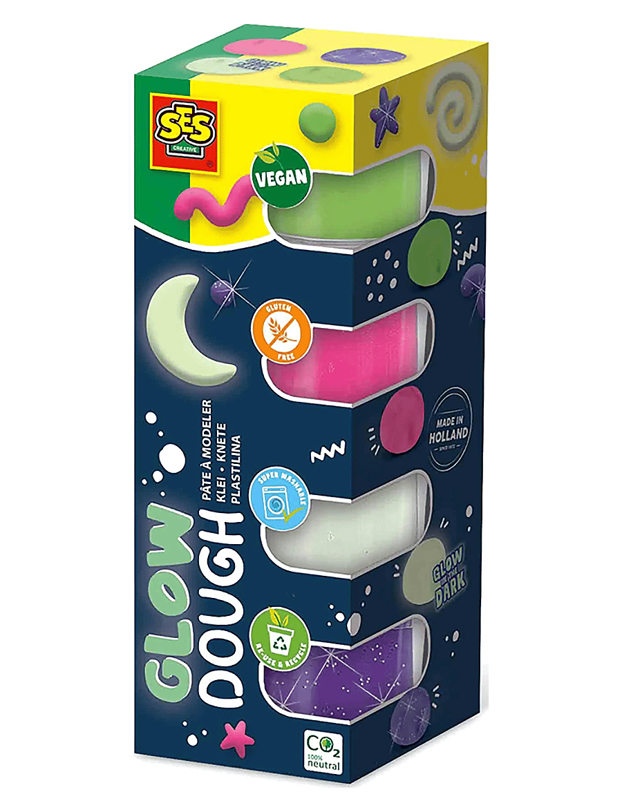 SES Creative - Dough - Feel Good Glow 4x90gr - mängutainas - multi - 1