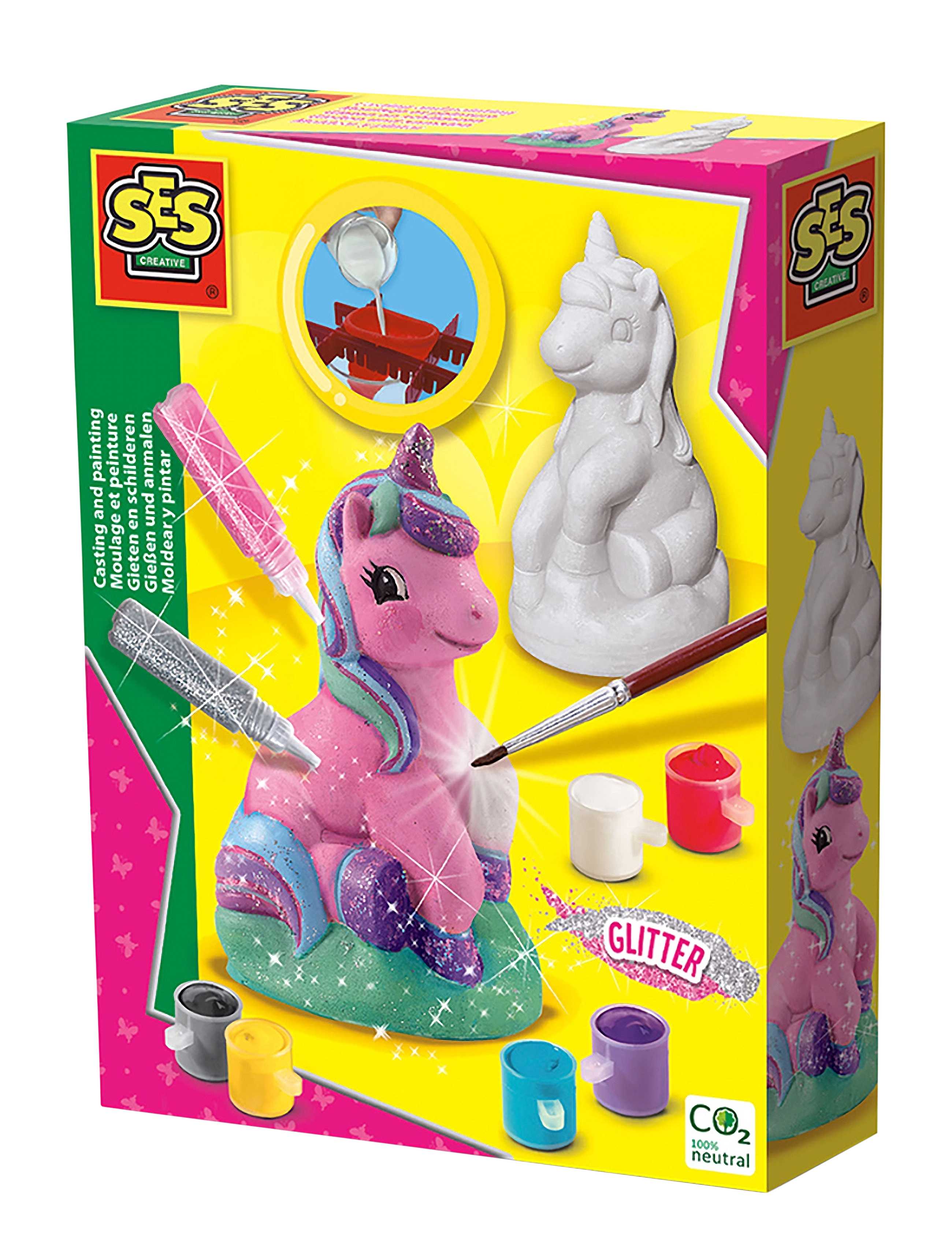 SES Creative Casting And Painting Unicorn, One Size, Craft, Mehrfarbig/gemustert - Craft Sets, Kinder