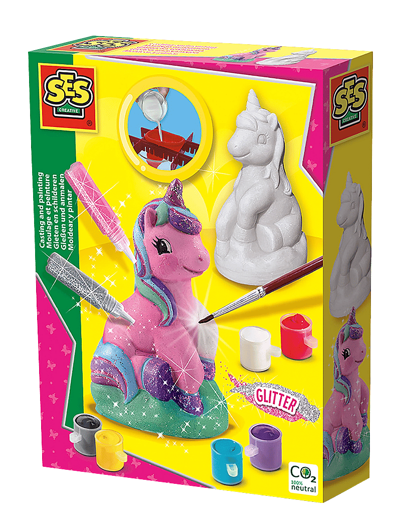 SES Creative - Casting and Painting - Unicorn - käsitöökomplekt - pink - 0