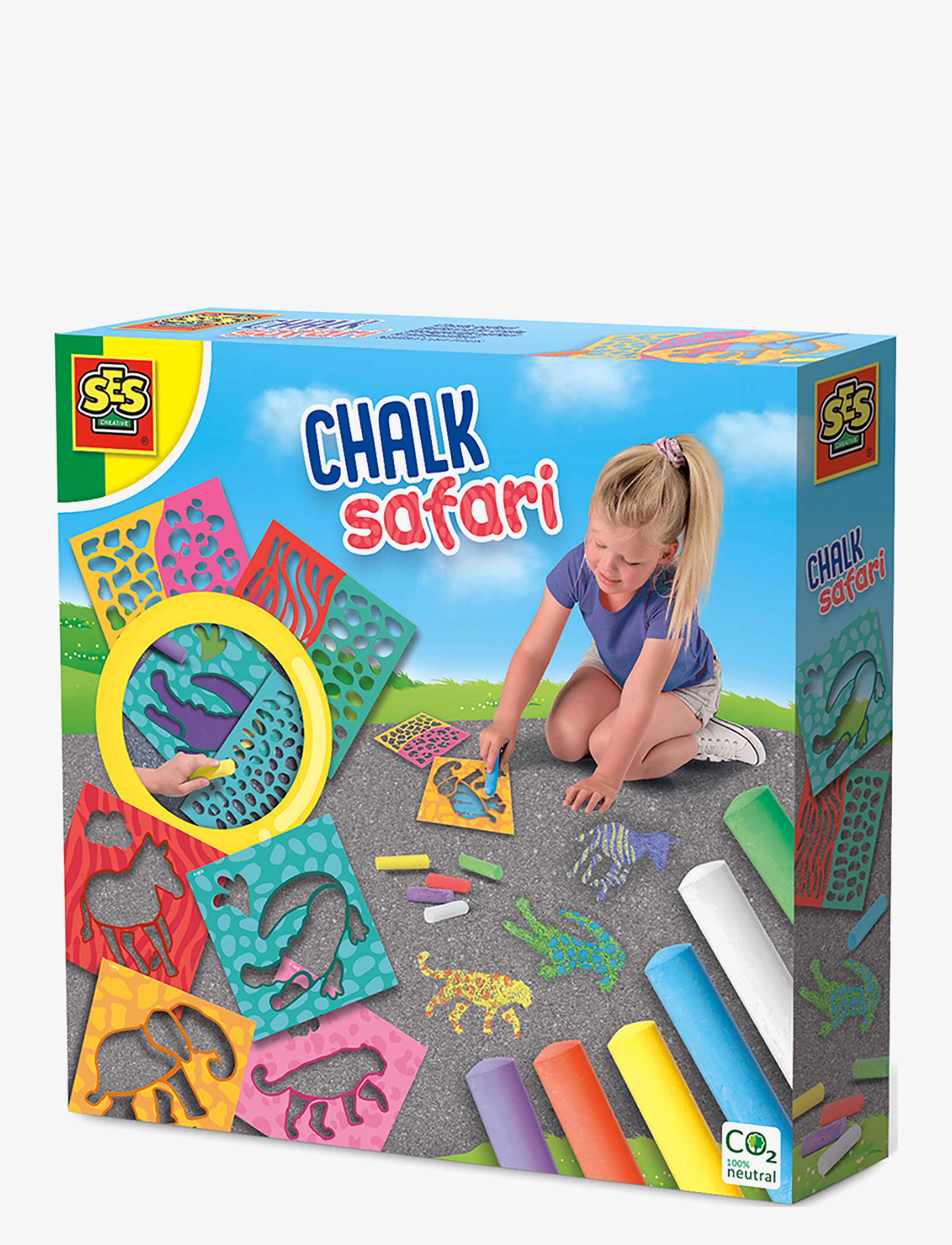 SES Creative Playground Chalks Safari, One Size, Outdoor Spielzeug, Mehrfarbig/gemustert - Games & Sport, Kinder