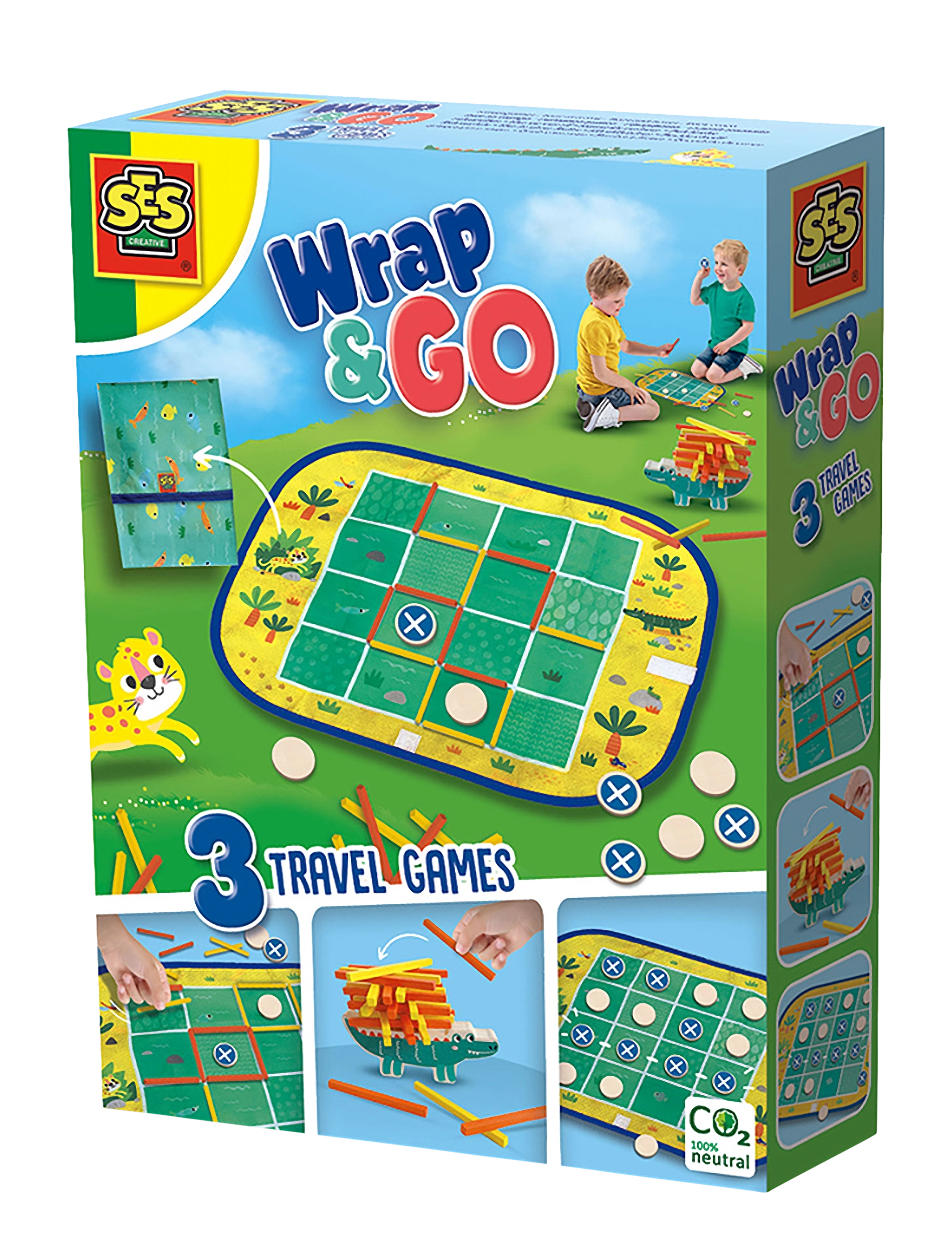 SES Creative Game Wrap & Go Connect Four Travel Bag, One Size, Outdoor Spielzeug, Mehrfarbig/gemustert - Games Sport, Kinder