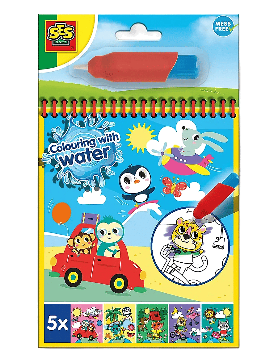 SES Creative - Colouring with Water - Travel Colouring Book - värvimis- & käsitööraamatud - multi - 1