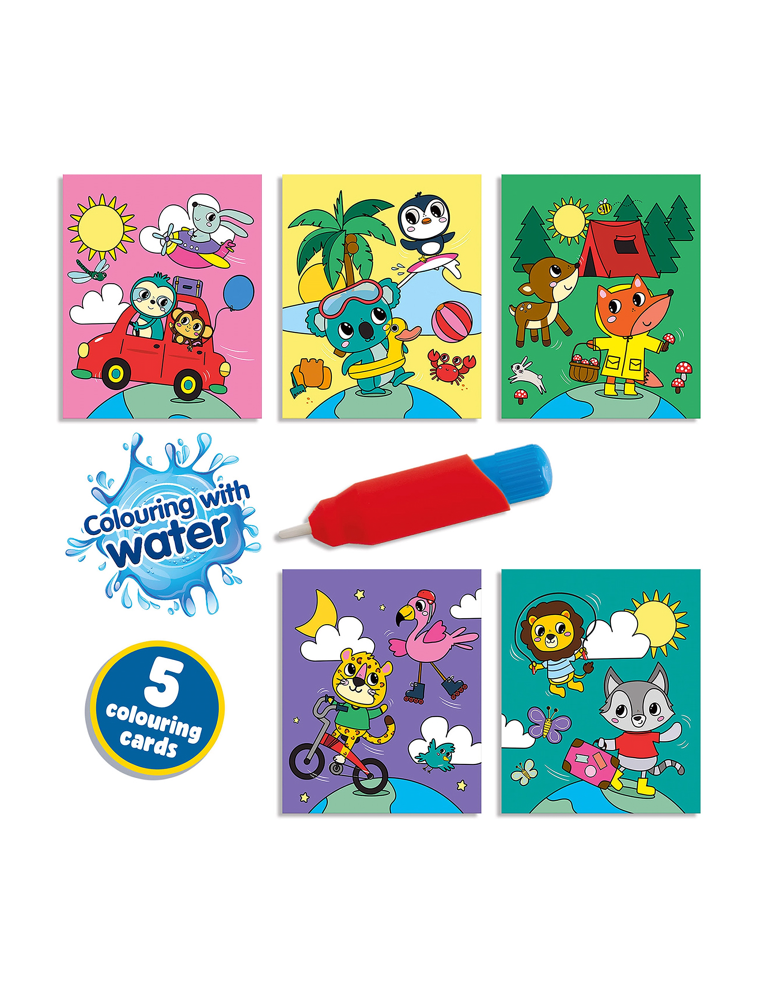 SES Creative Colouring With Water Travel Colouring Book, Børn, Coloring & Craft Books, Multi/mønstret, Str: ONE SIZE