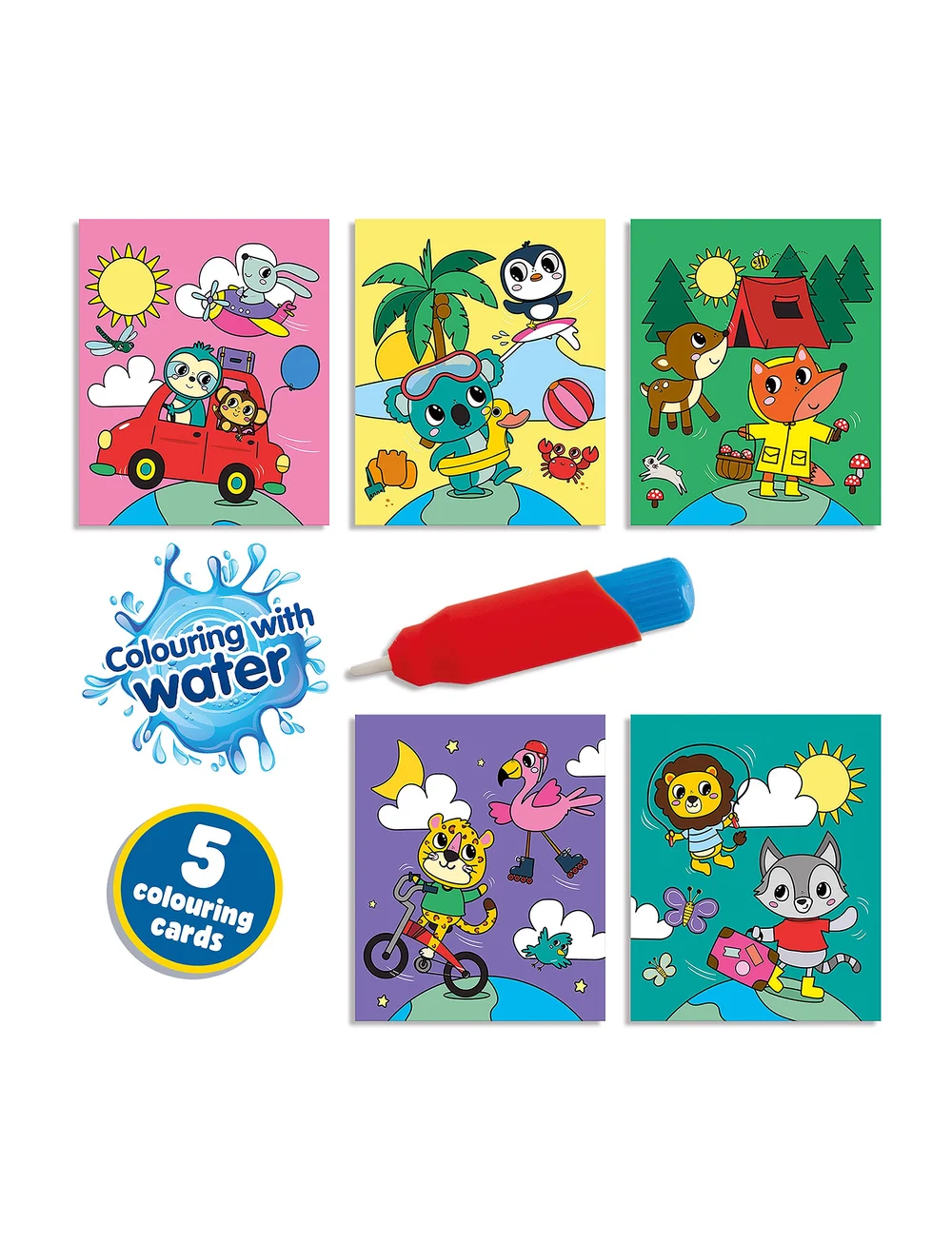 SES Creative - Colouring with Water - Travel Colouring Book - värvimis- & käsitööraamatud - multi - 0