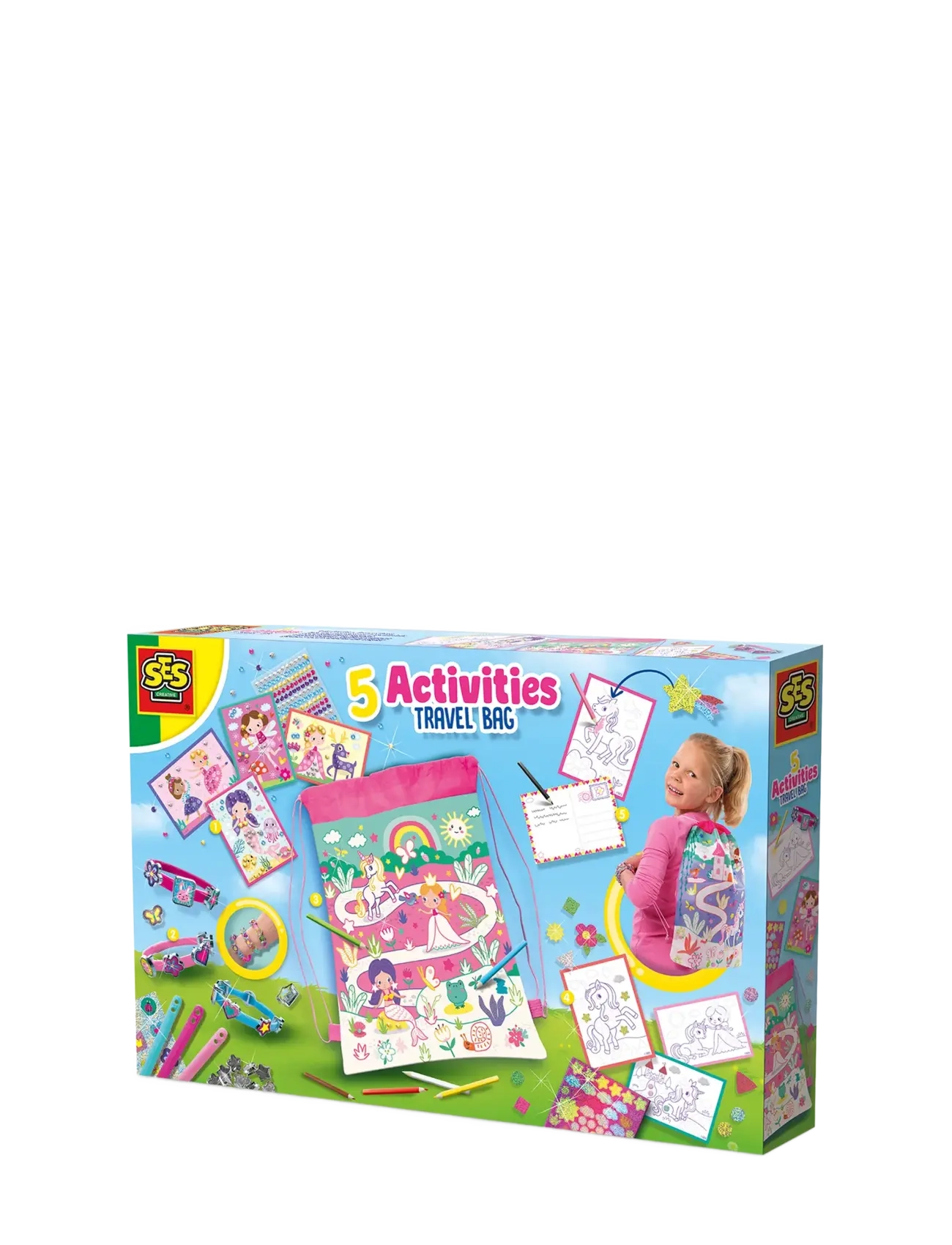 SES Creative Activity Travel Bag 5 Activities, One Size, Craft, Mehrfarbig/gemustert - Craft Sets, Kinder