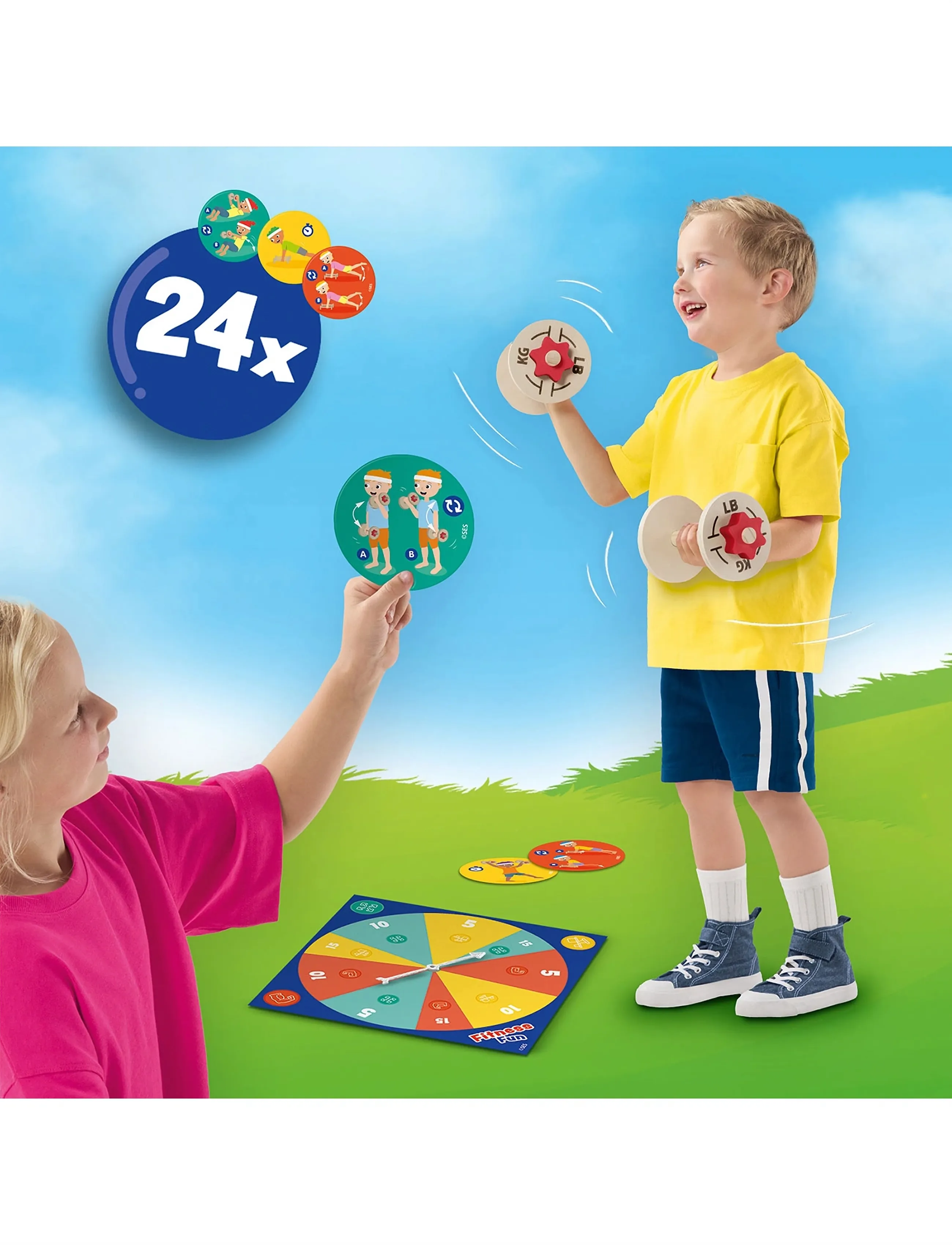 SES Creative Fitness Fun, One Size, Games, Mehrfarbig/gemustert - Active Kinder