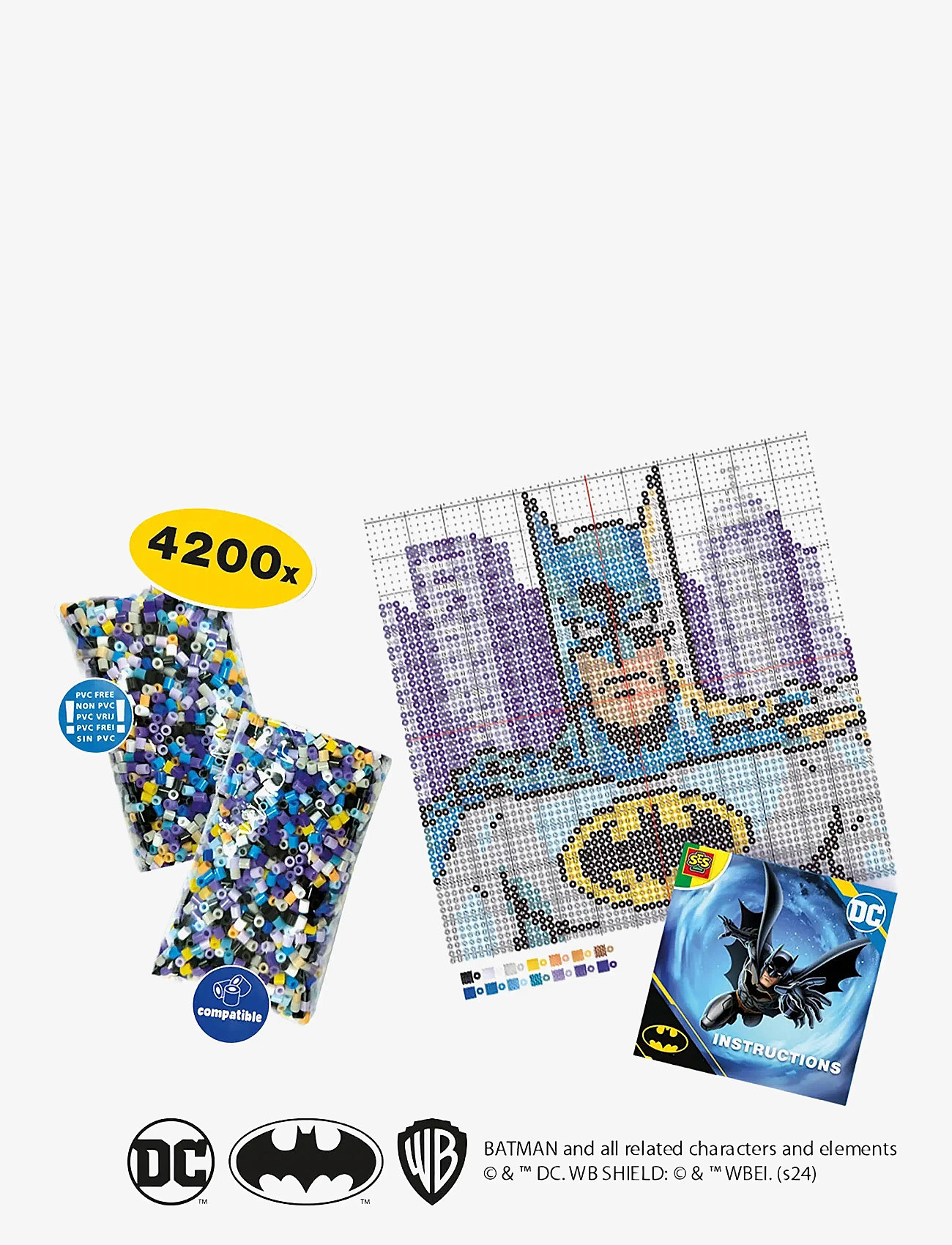 SES Creative - Iron on Beads -  DC Batman - Batman 4200 pcs - käsitöökomplekt - multi - 1