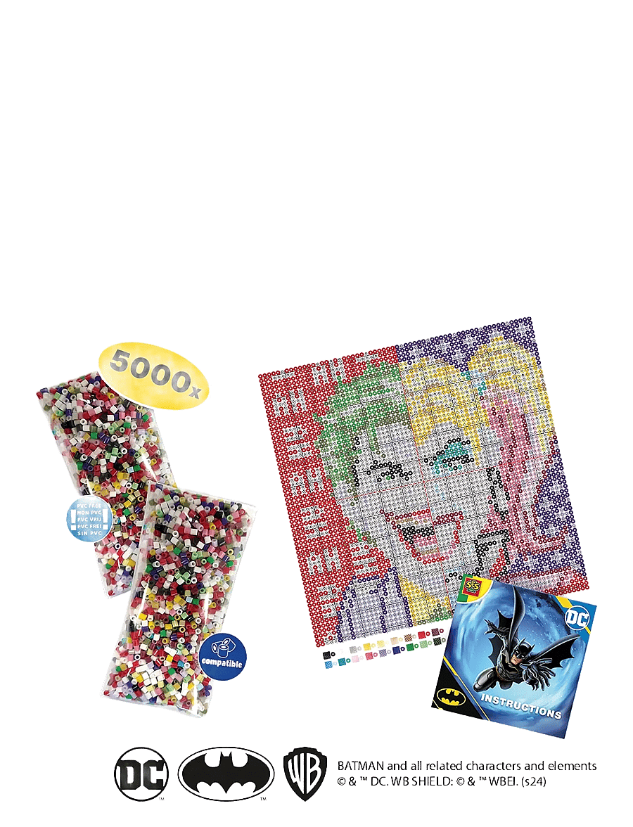 SES Creative - Iron on Beads - DC Batman - Joker and Harley Quinn 5000 pcs - käsitöökomplekt - multi - 1