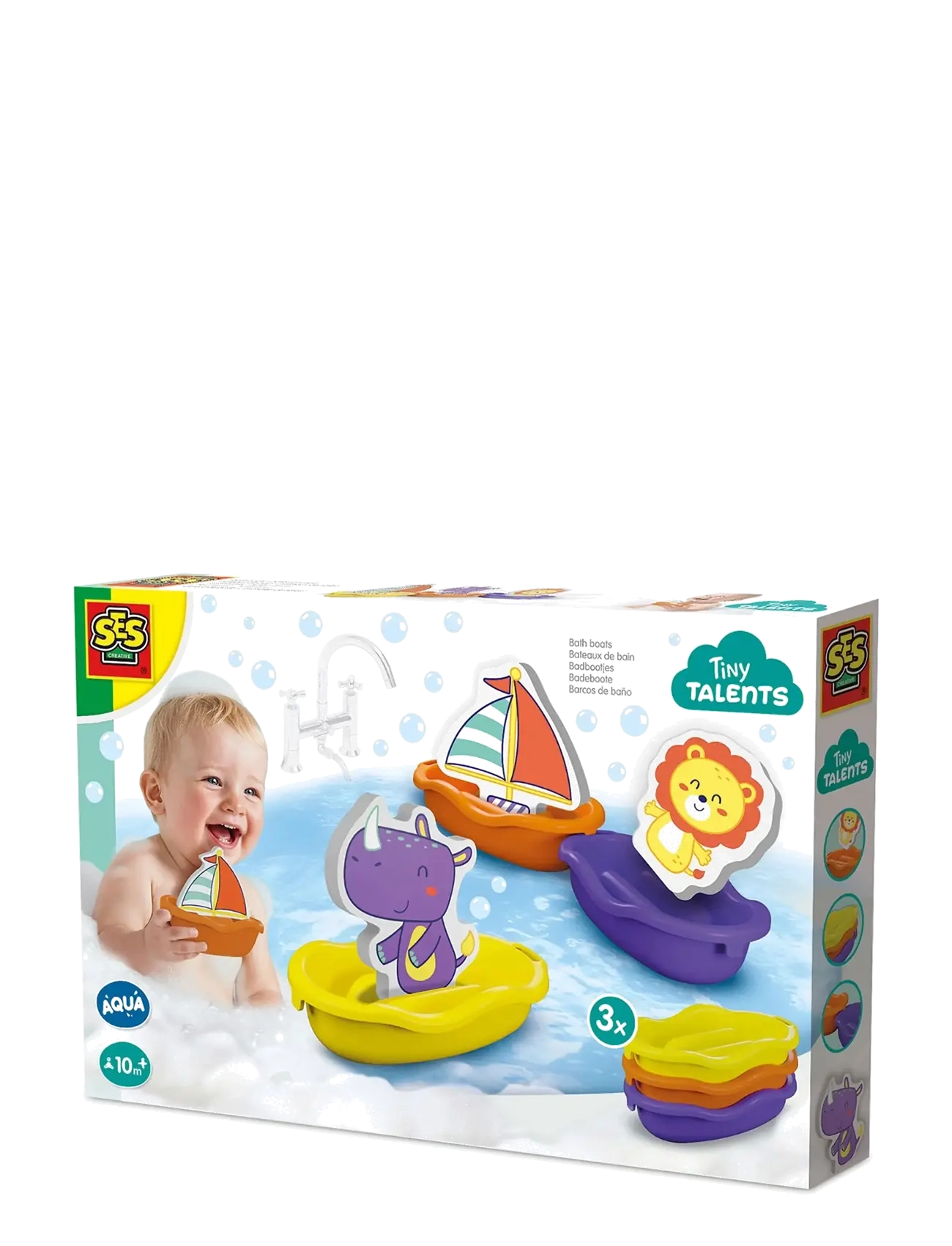 SES Creative Bath Time - Boats With Foam Animals, One Size, Multi/patterned, Bath & Water Legetøj > Bath Legetøj, Børn
