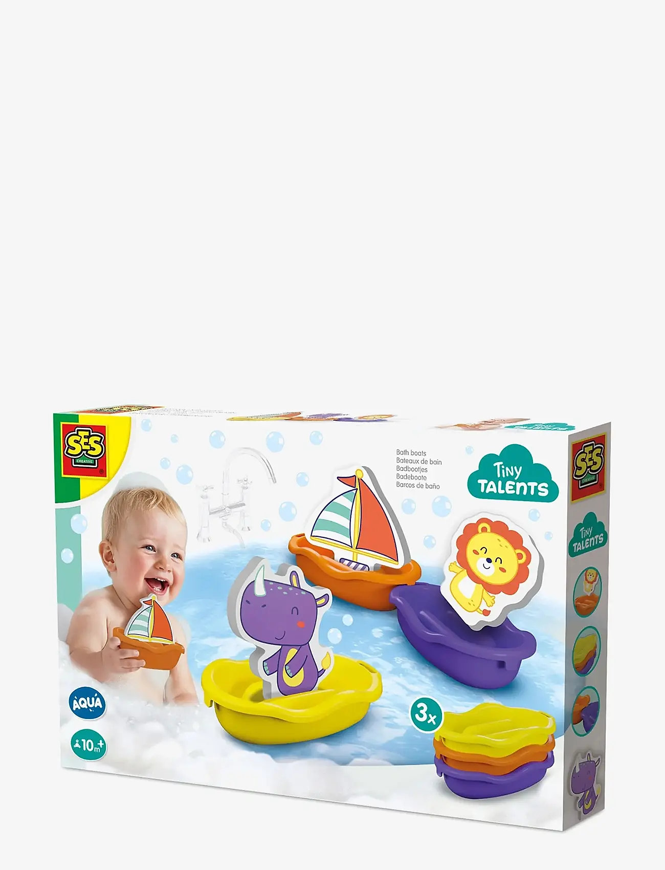 SES Creative - Bath Time - Boats with Foam Animals - bad - multi - 0