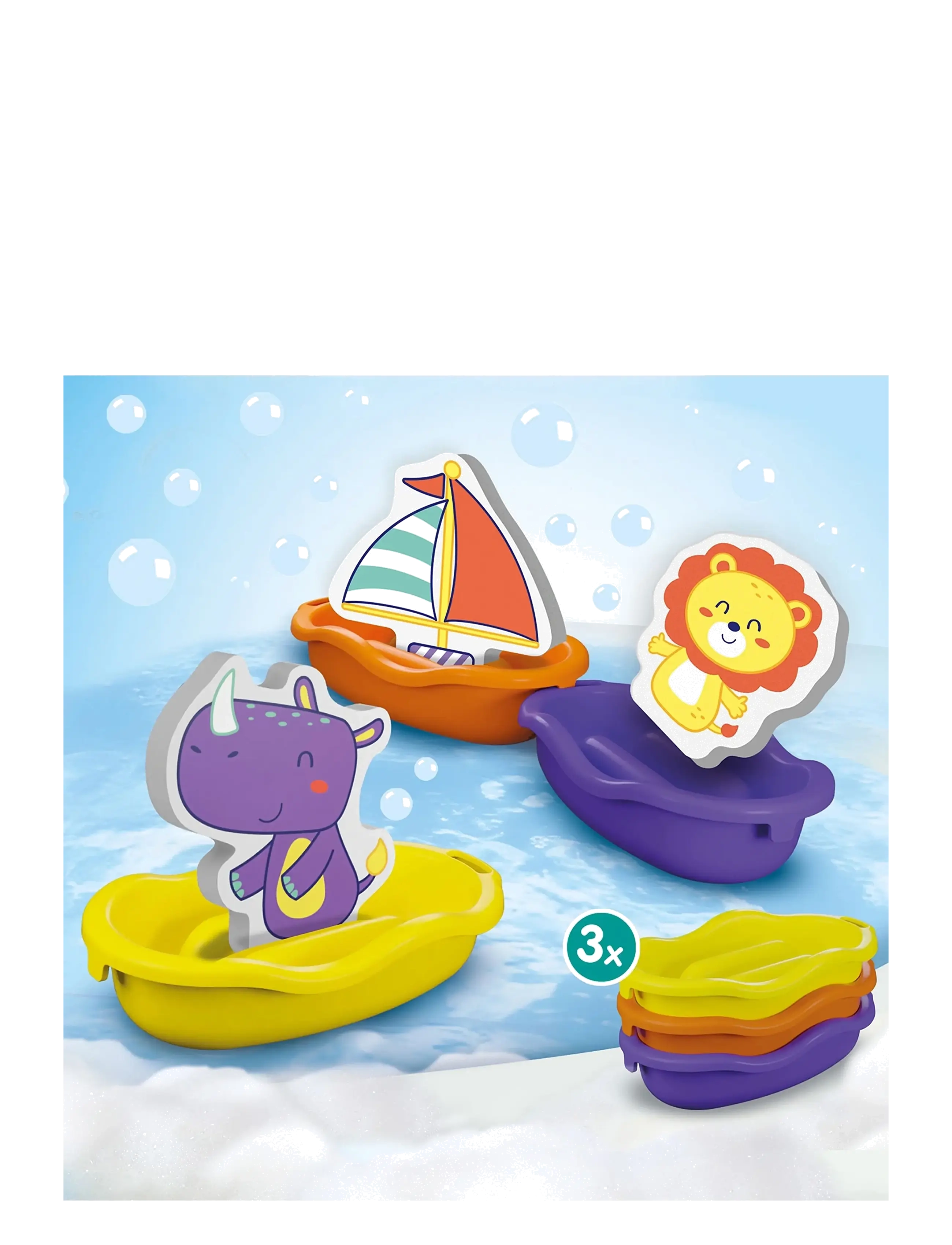 SES Creative - Bath Time - Boats with Foam Animals - vanniaeg - multi - 1